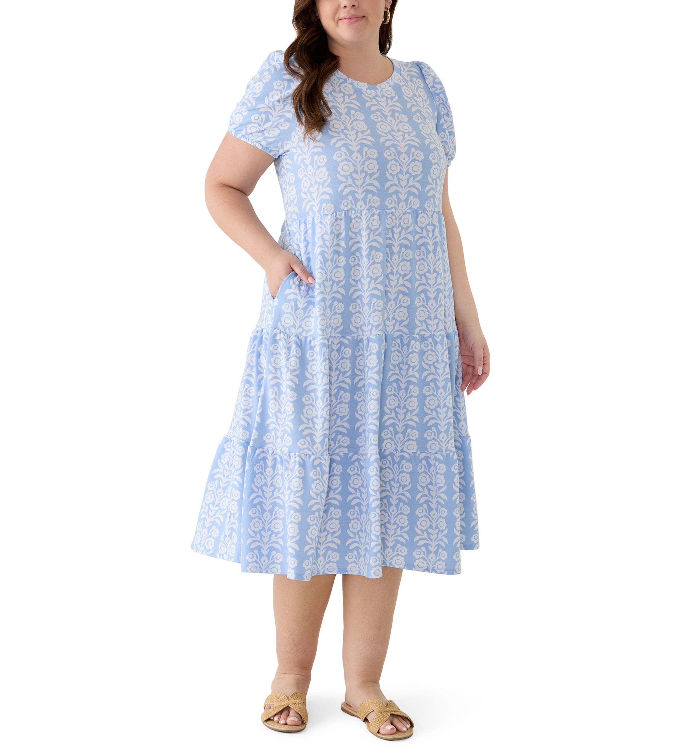 princess polly baby blue dress Women's Brown Plus-Size Dresses main image 1