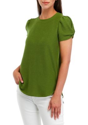 Crown & Ivy™ Women's Ribbed Puff Sleeve Terry Top | belk