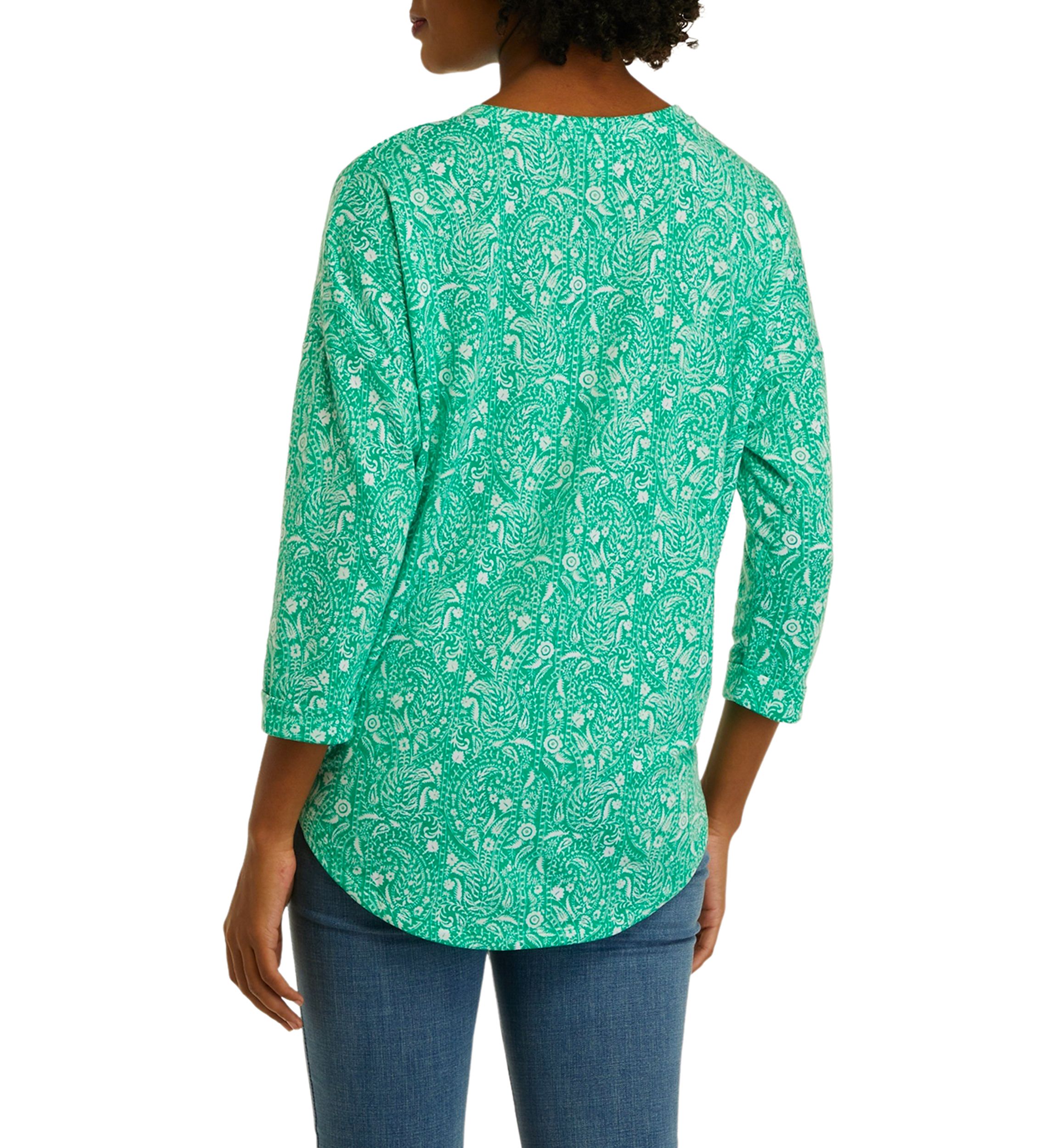 Womens 3/4 Sleeve Round Hem T-Shirt