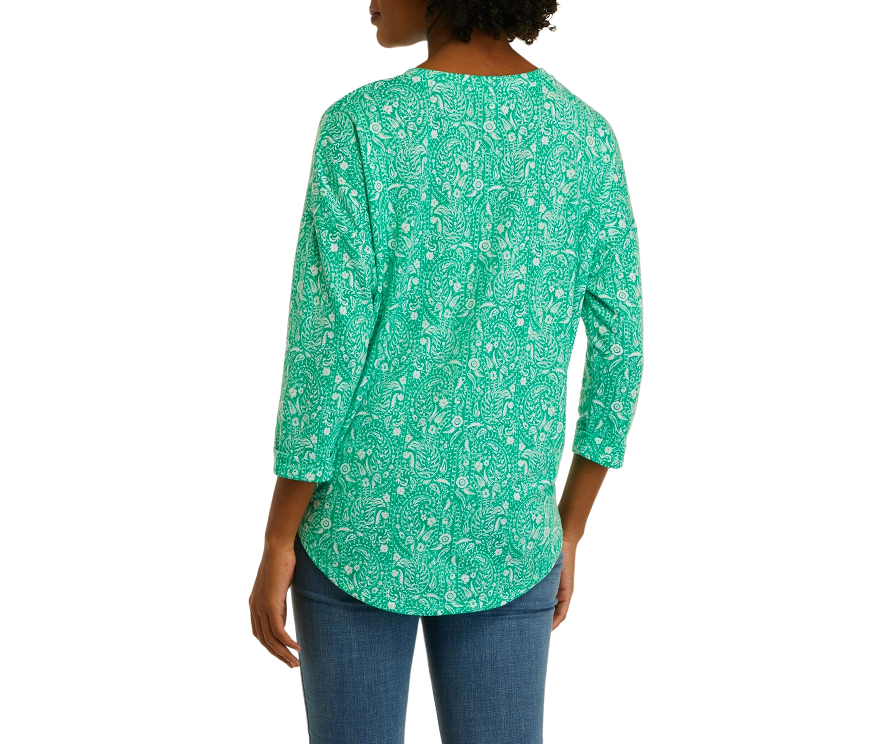 Womens 3/4 Sleeve Round Hem T-Shirt