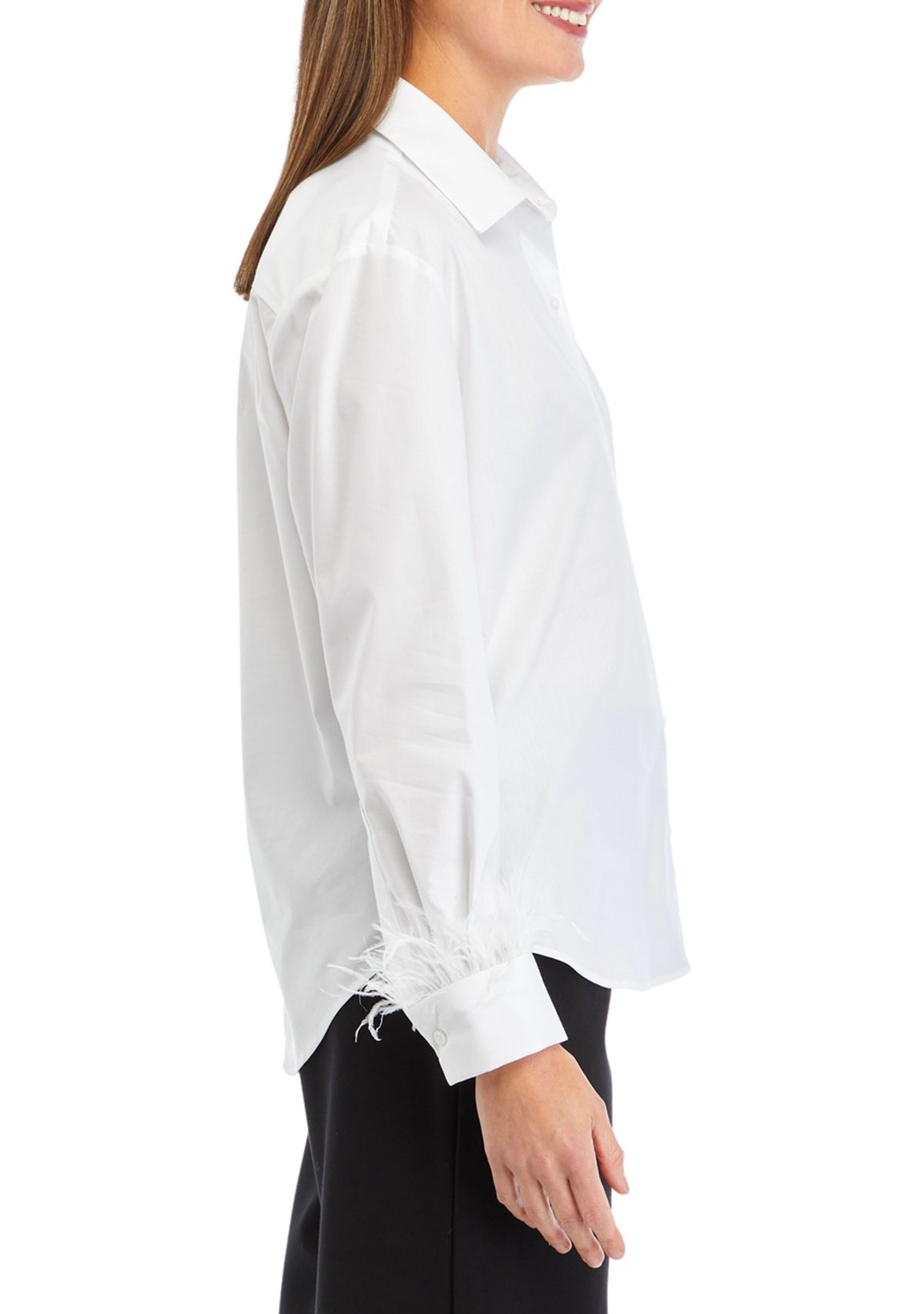 Petite Feather Boyfriend Shirt