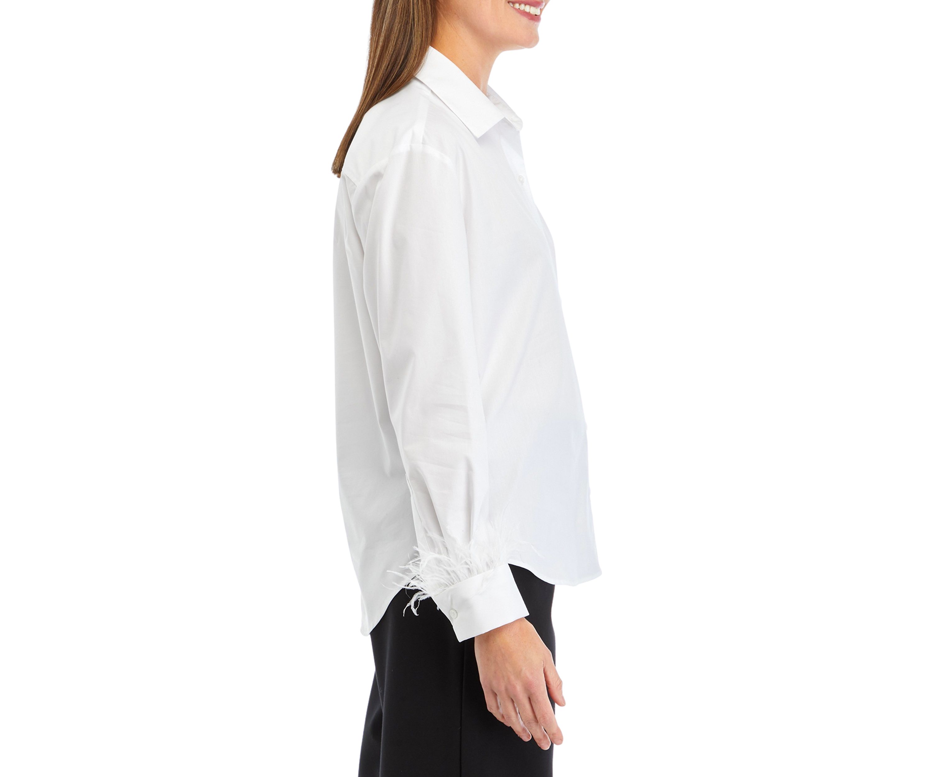 Petite Feather Boyfriend Shirt