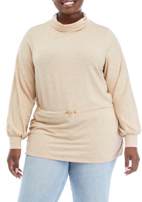 Crown & Ivy Women's Plus Size Funnel Neck Sweatshirt -  0635762359822