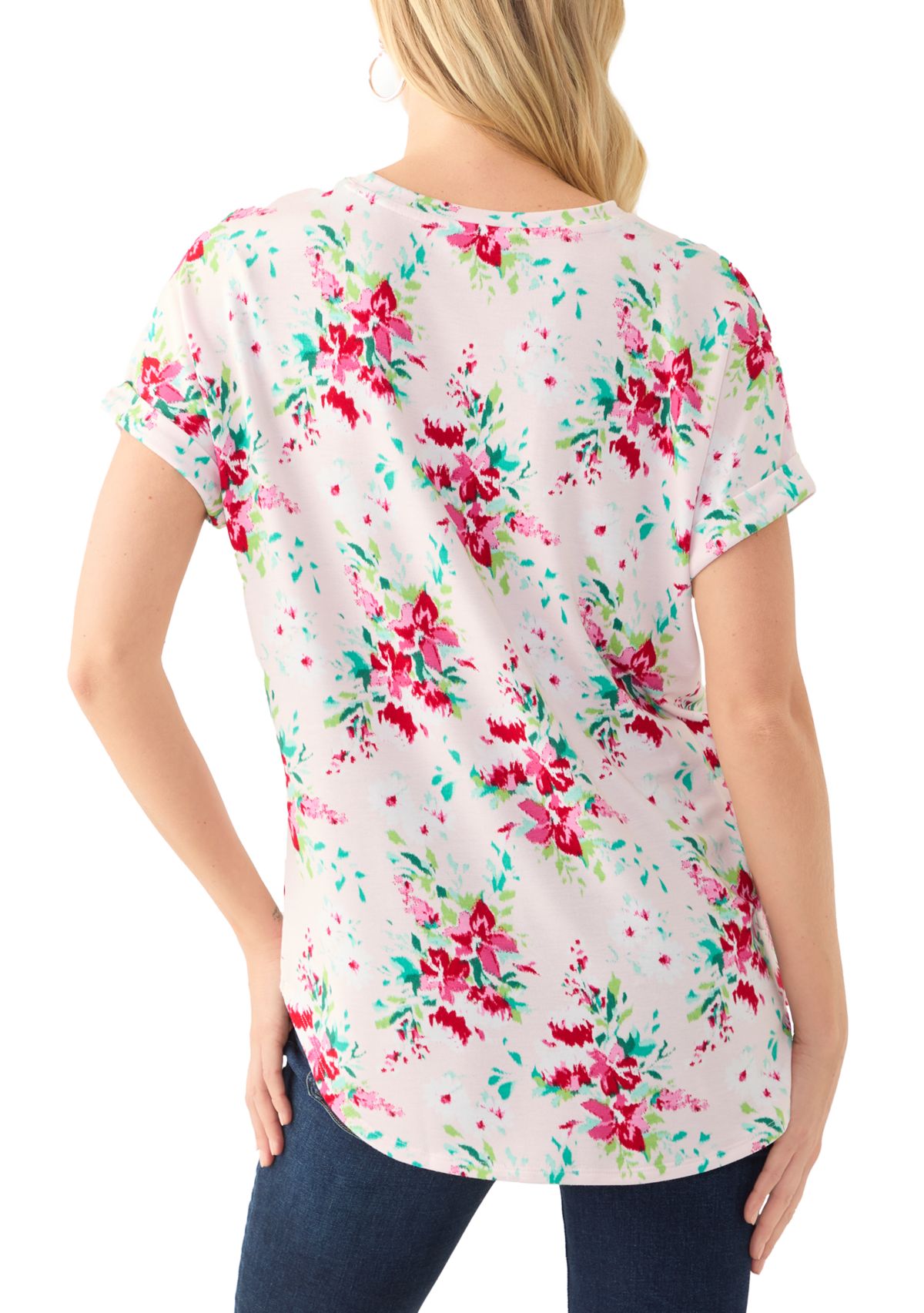 Womens Short Sleeve Printed Baby Terry T-Shirt