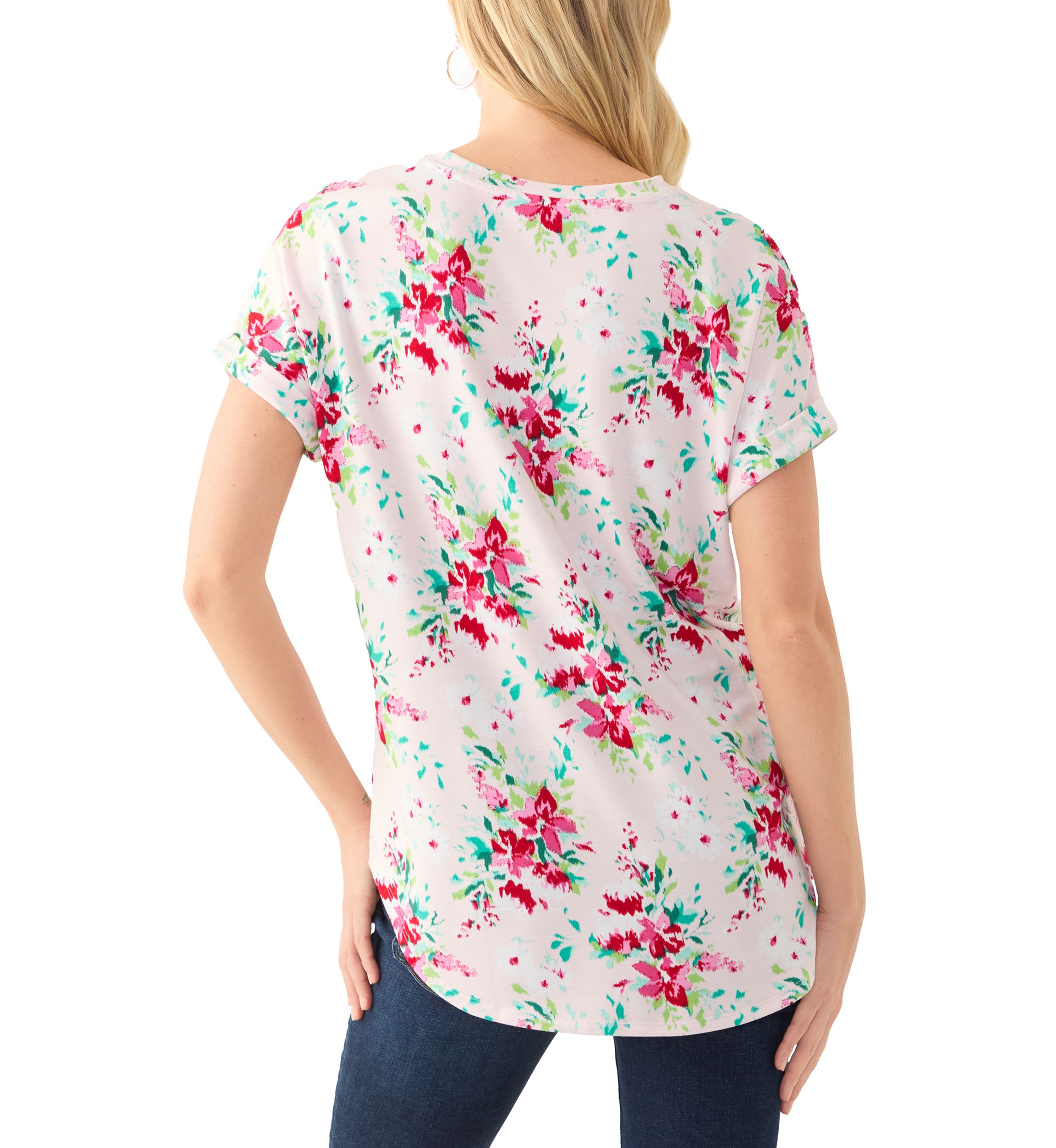 Womens Short Sleeve Printed Baby Terry T-Shirt