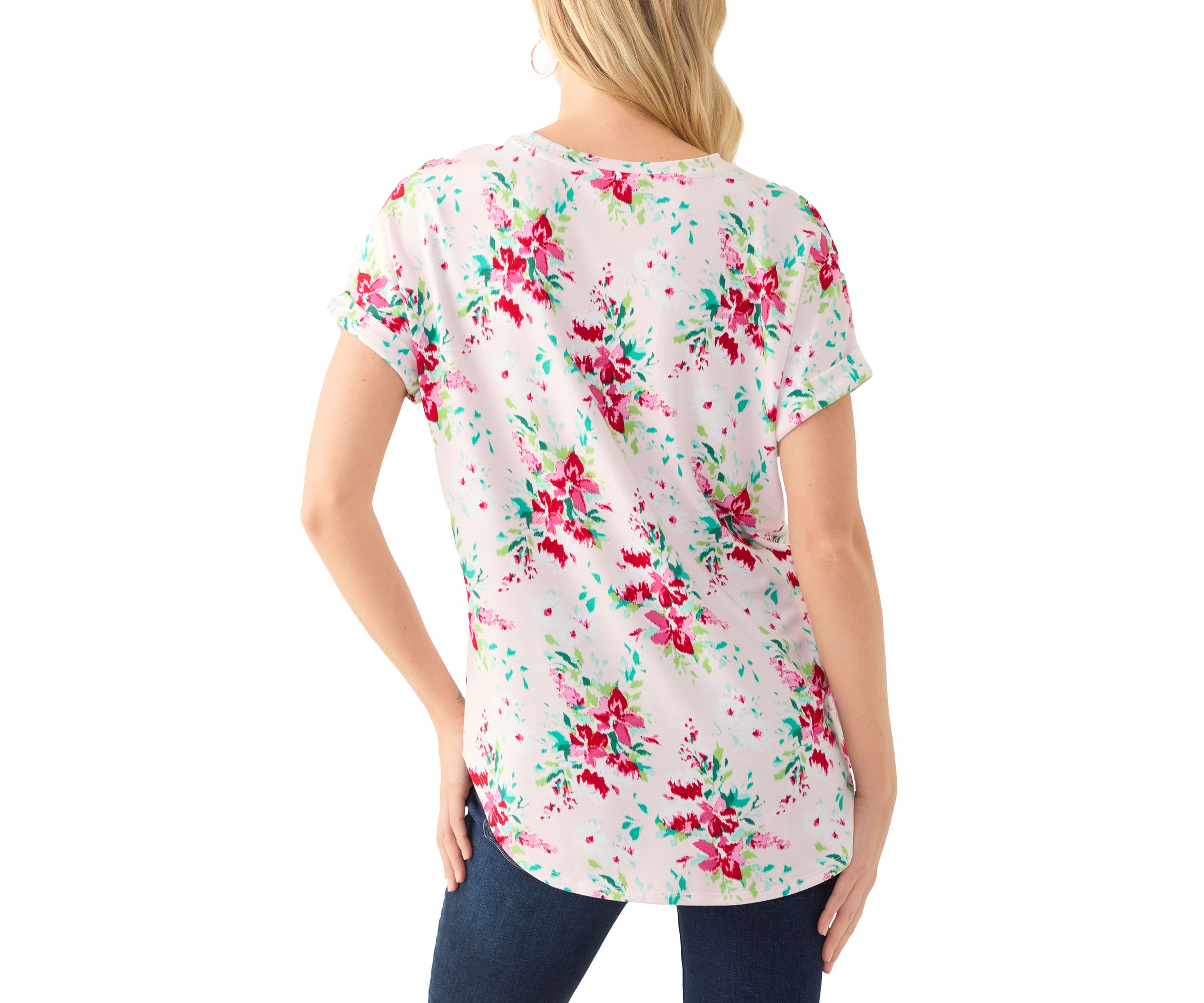 Womens Short Sleeve Printed Baby Terry T-Shirt