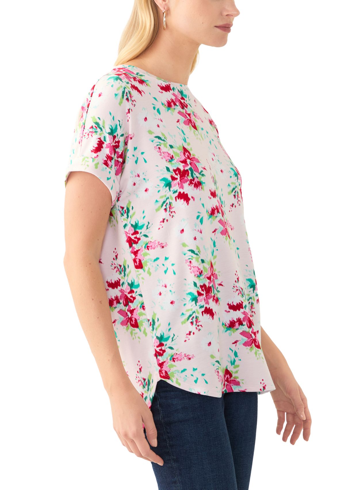 Womens Short Sleeve Printed Baby Terry T-Shirt