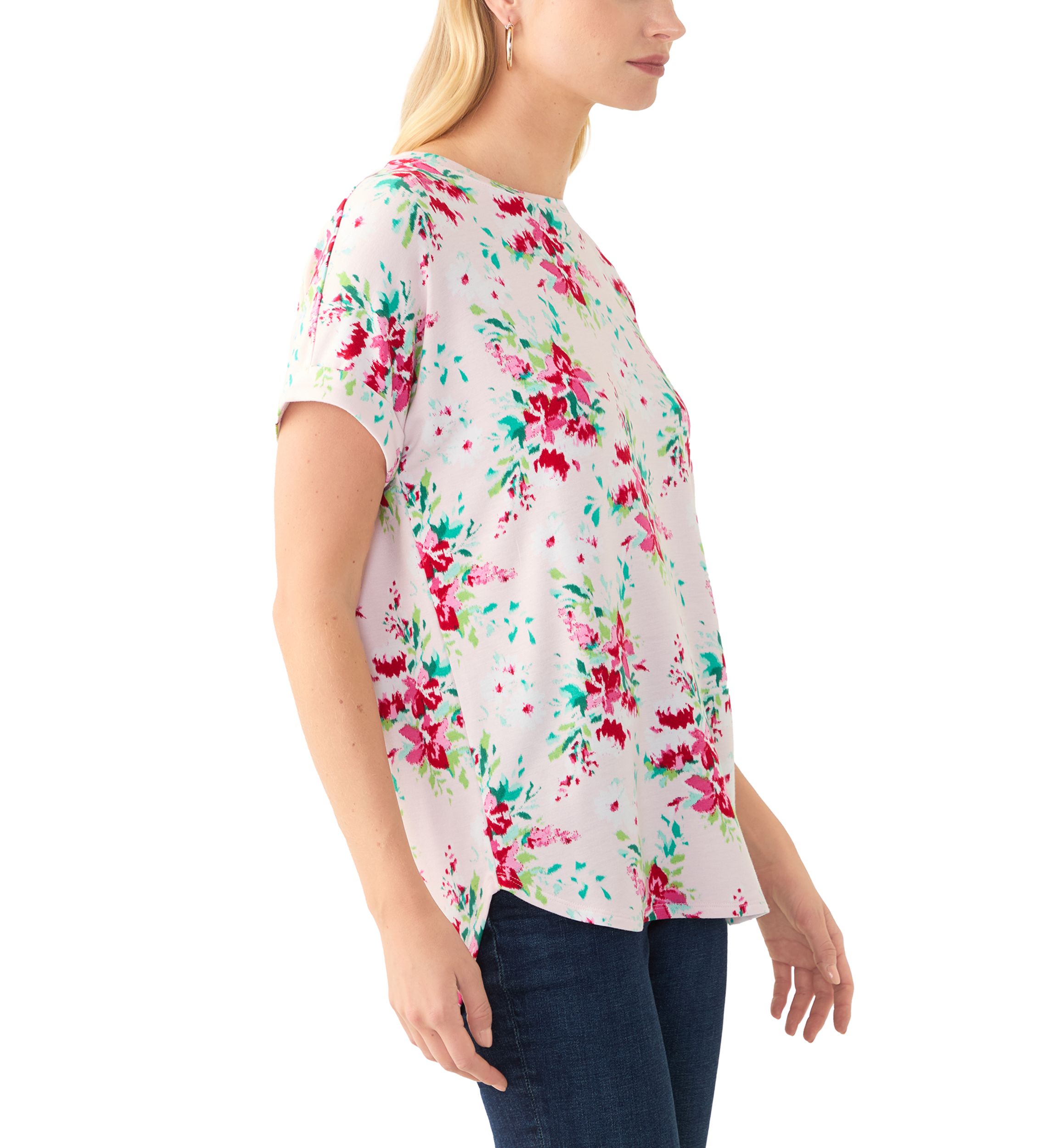 Womens Short Sleeve Printed Baby Terry T-Shirt