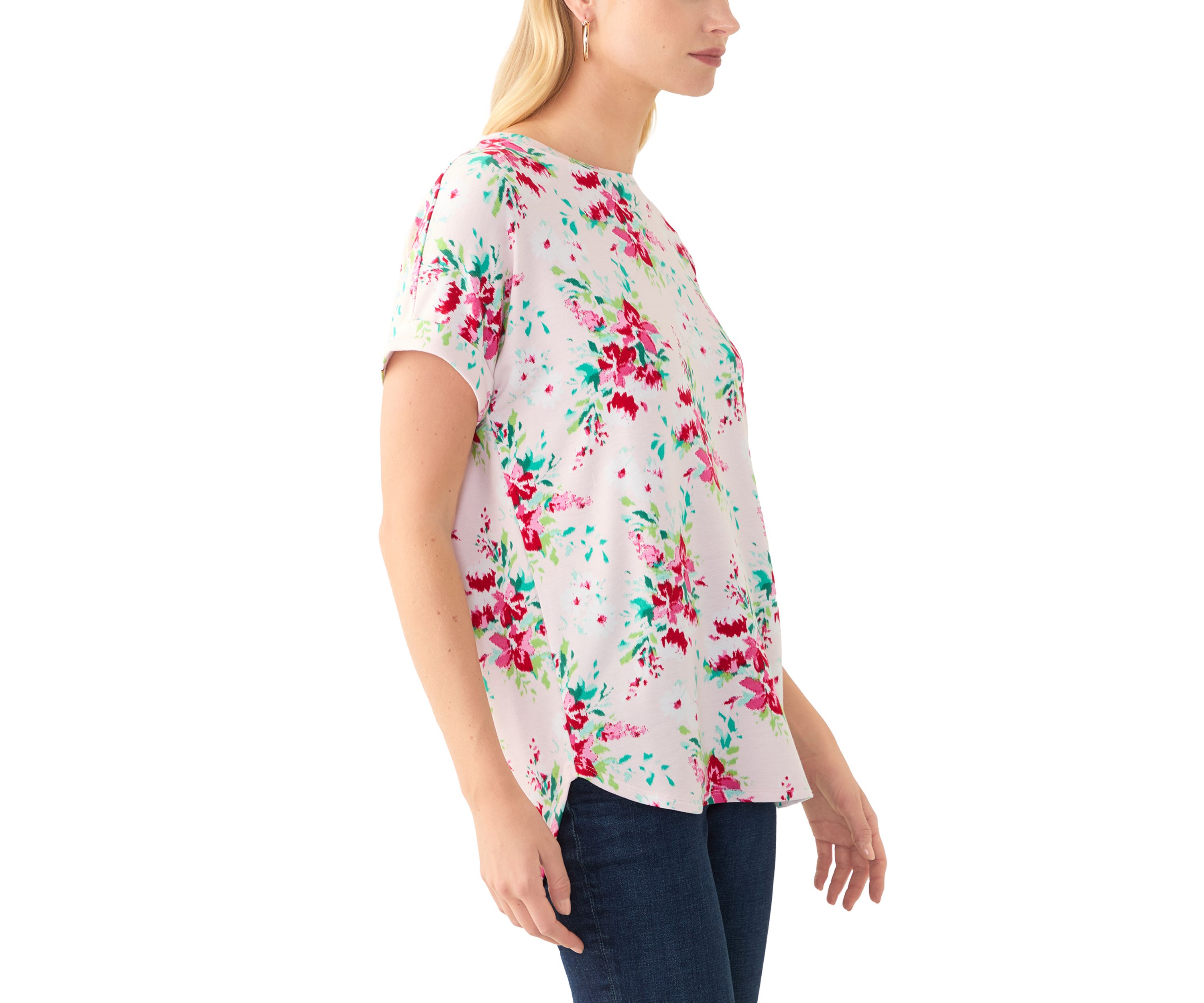 Womens Short Sleeve Printed Baby Terry T-Shirt