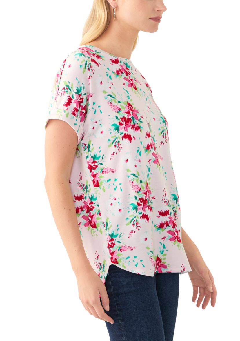 Womens Short Sleeve Printed Baby Terry T-Shirt
