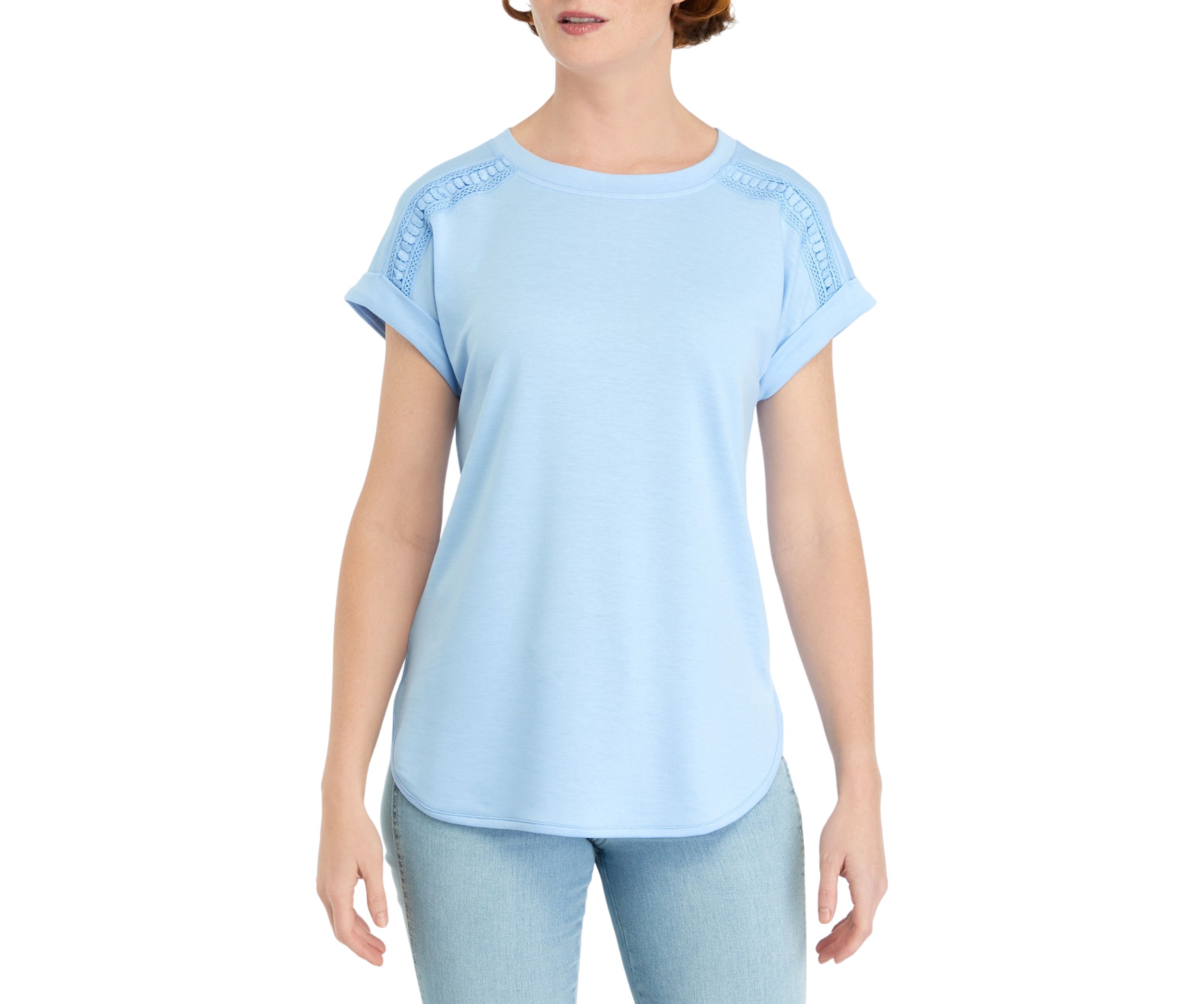 Womens Detailed Sleeve T-Shirt