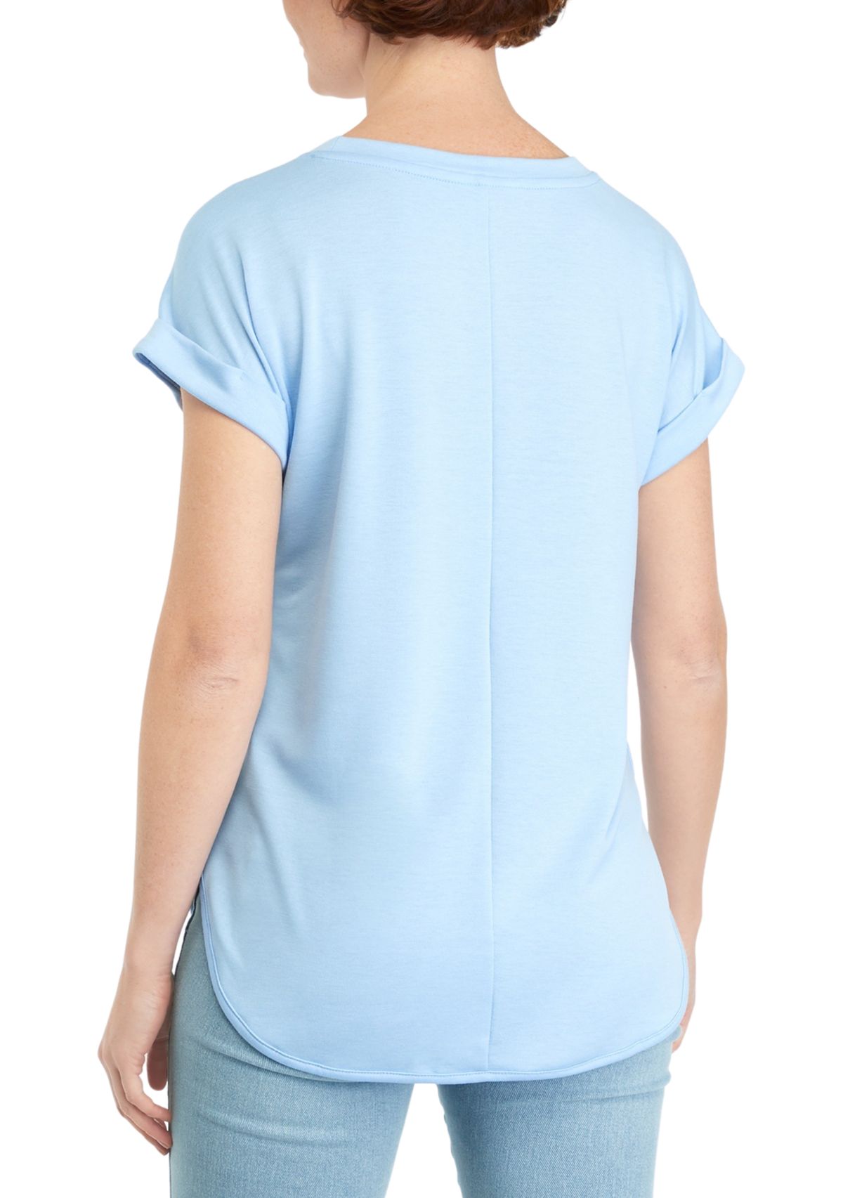 Womens Detailed Sleeve T-Shirt
