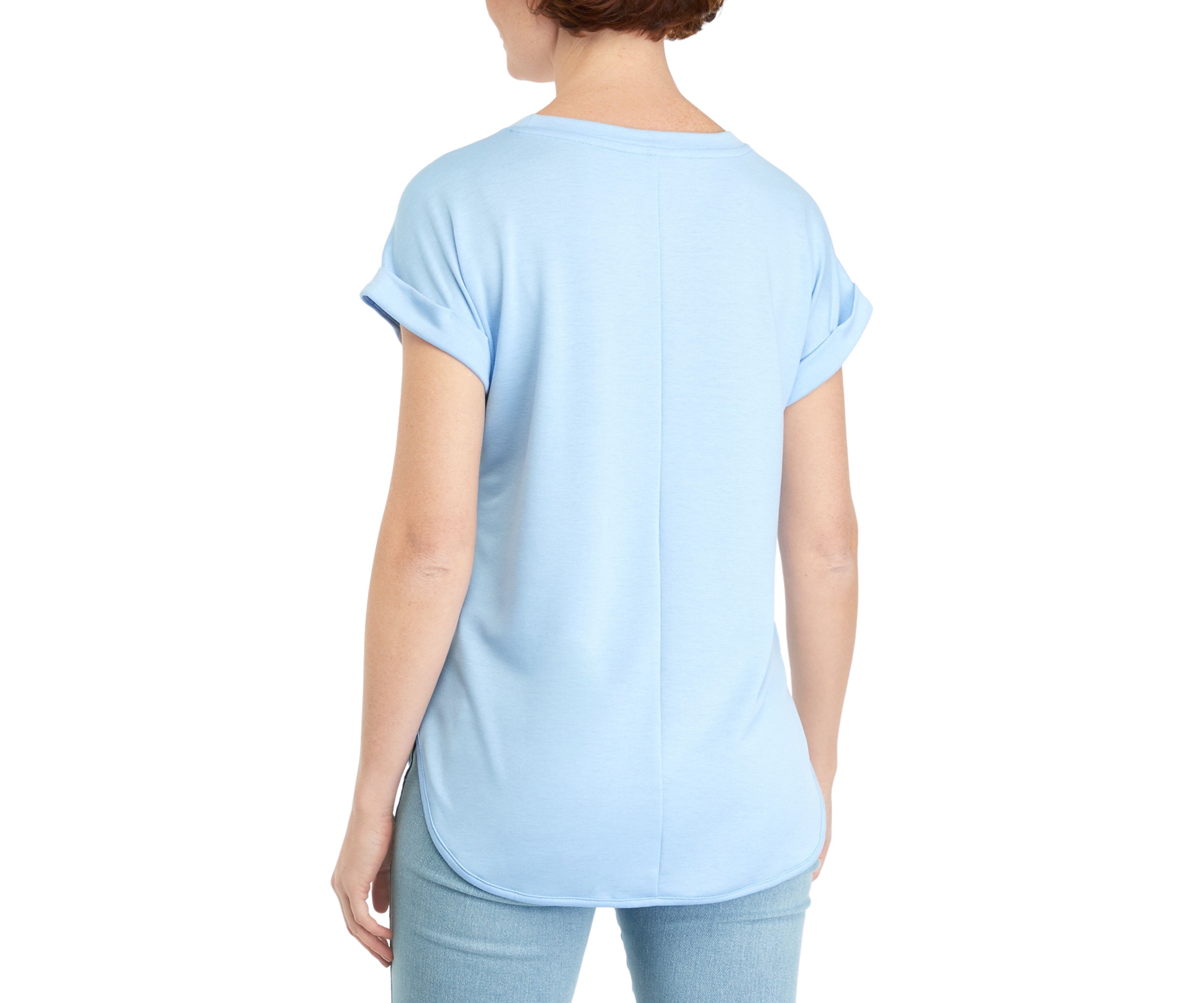 Womens Detailed Sleeve T-Shirt
