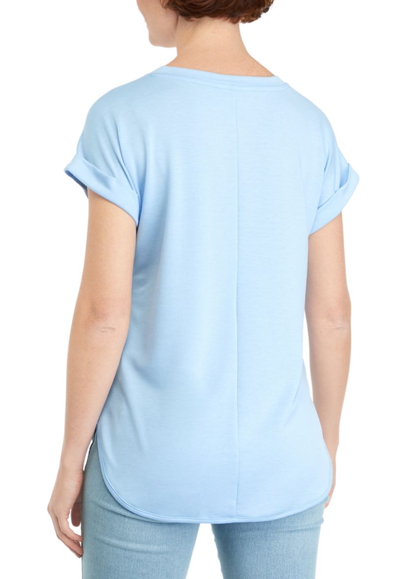 Womens Detailed Sleeve T-Shirt