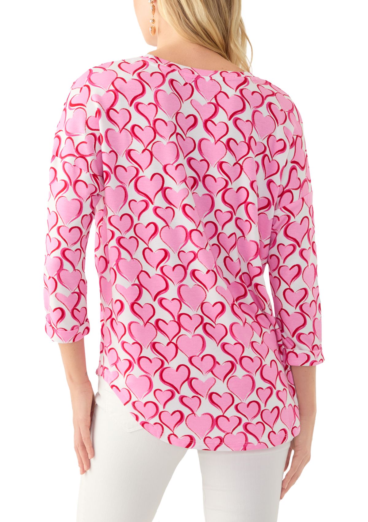 Womens 3/4 Sleeve Printed Top