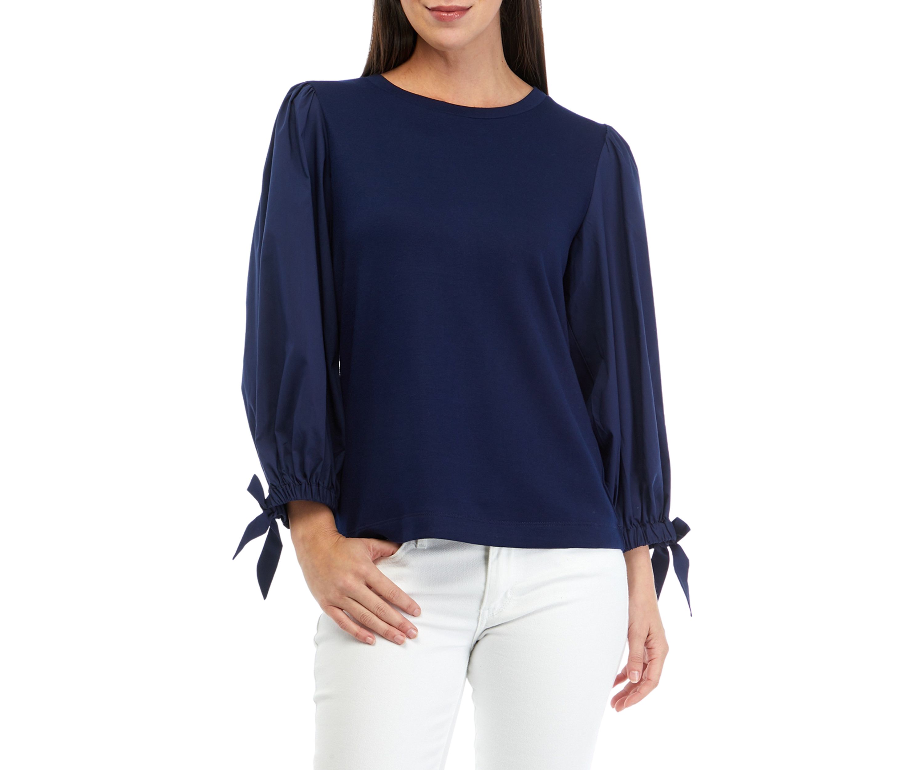 Womens Long Sleeve Woven Top