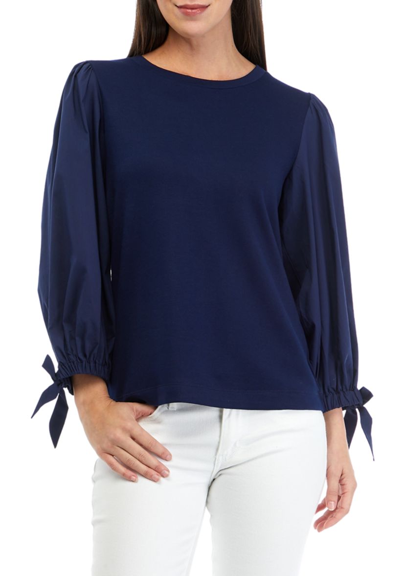 Womens Long Sleeve Woven Top