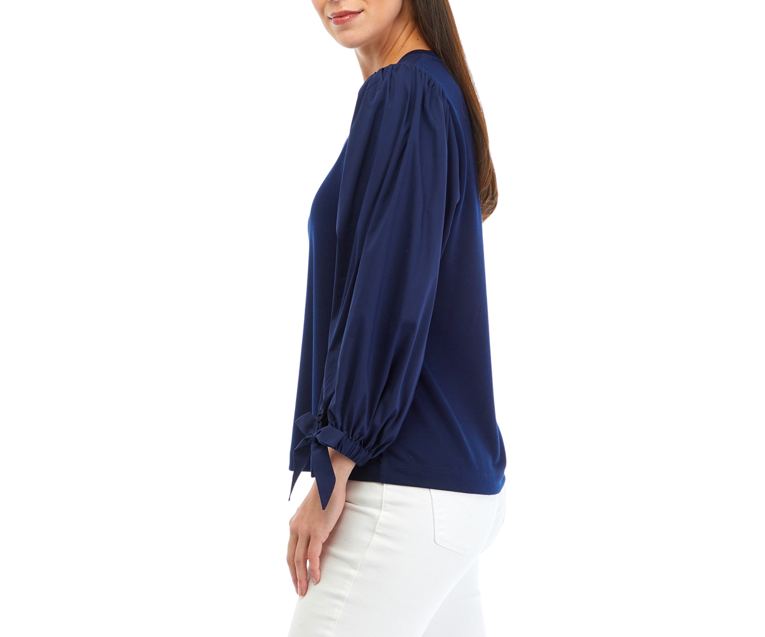 Womens Long Sleeve Woven Top