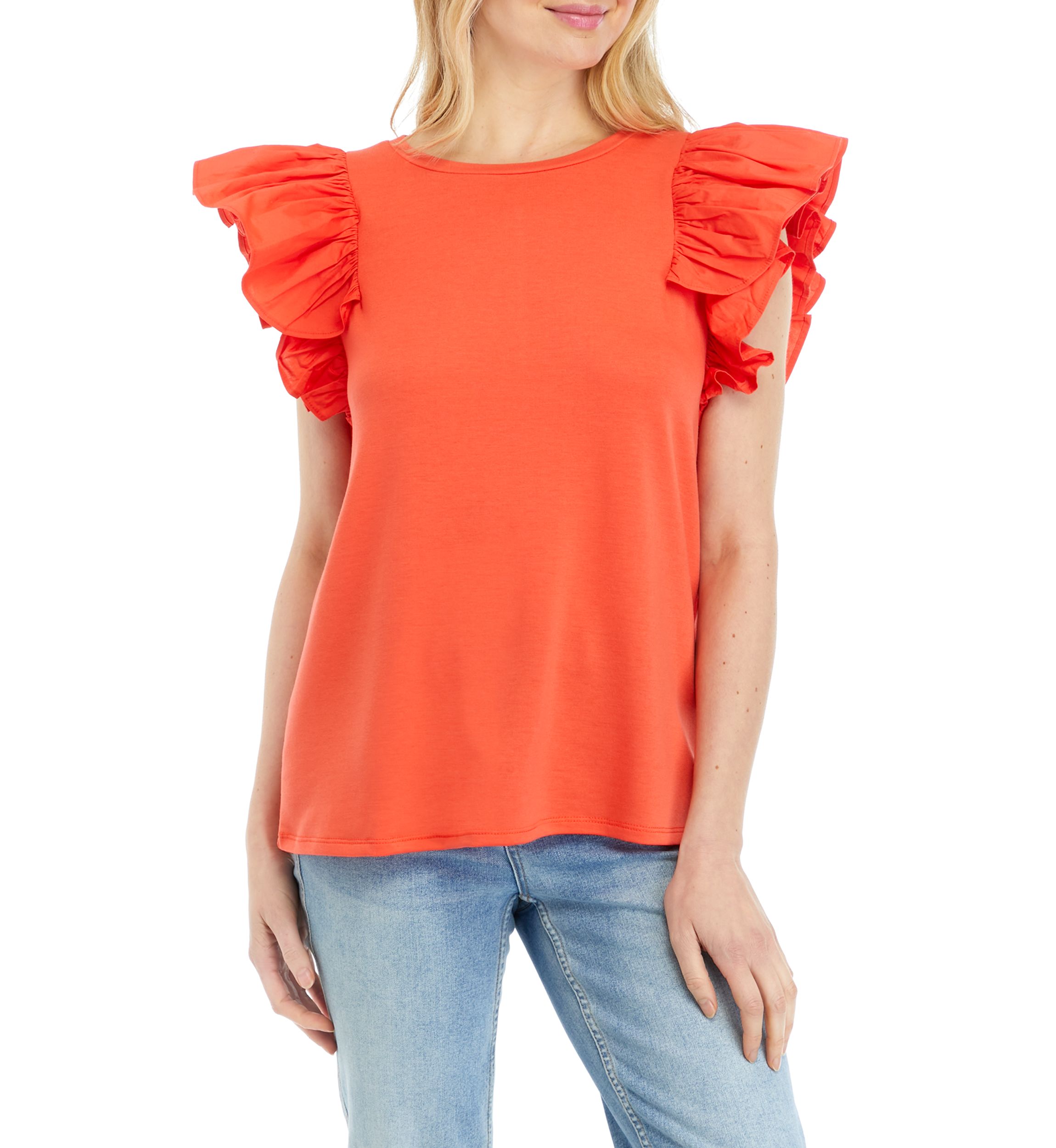 Womens Poplin Solid Baby Terry Blouse