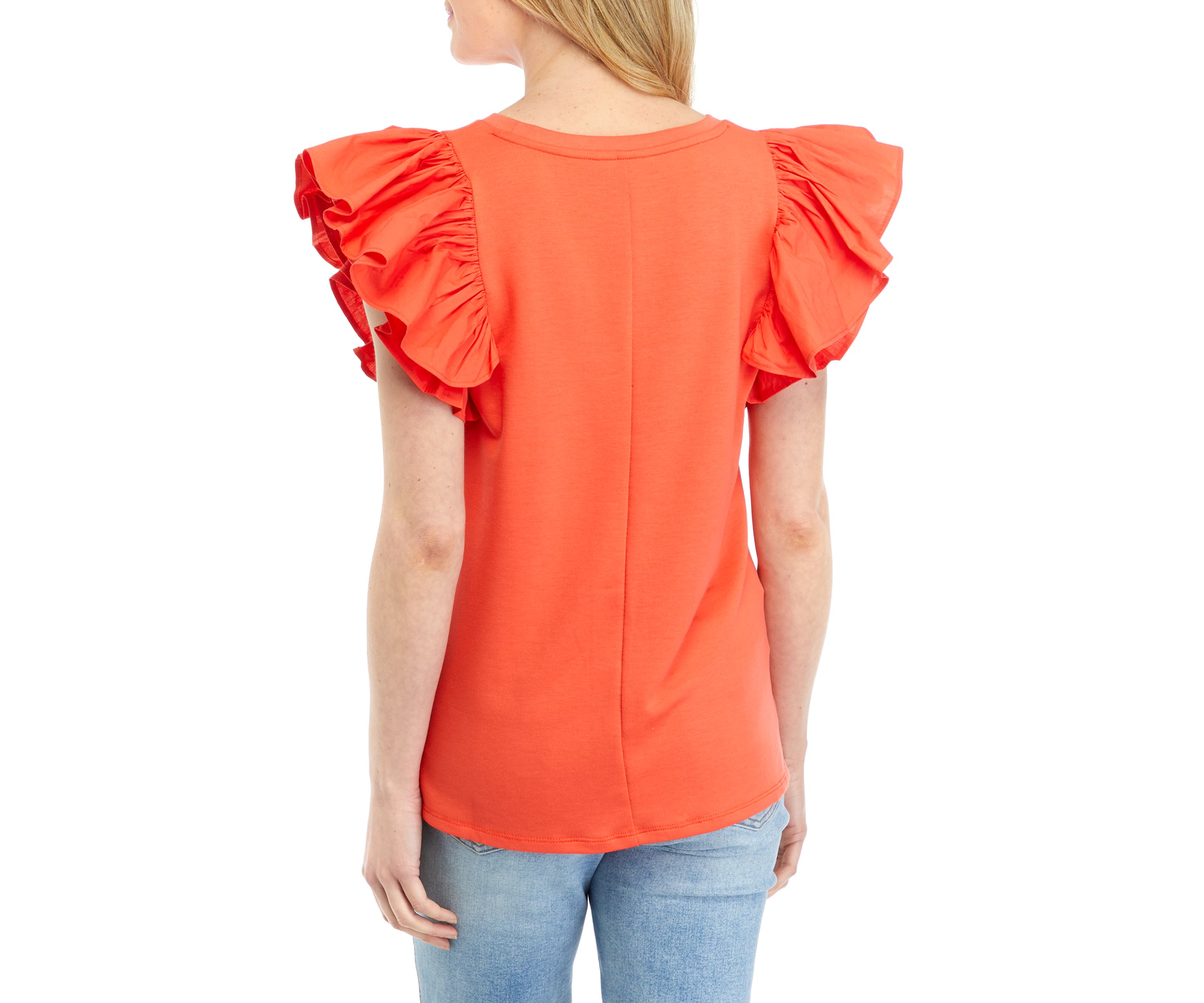 Womens Poplin Solid Baby Terry Blouse
