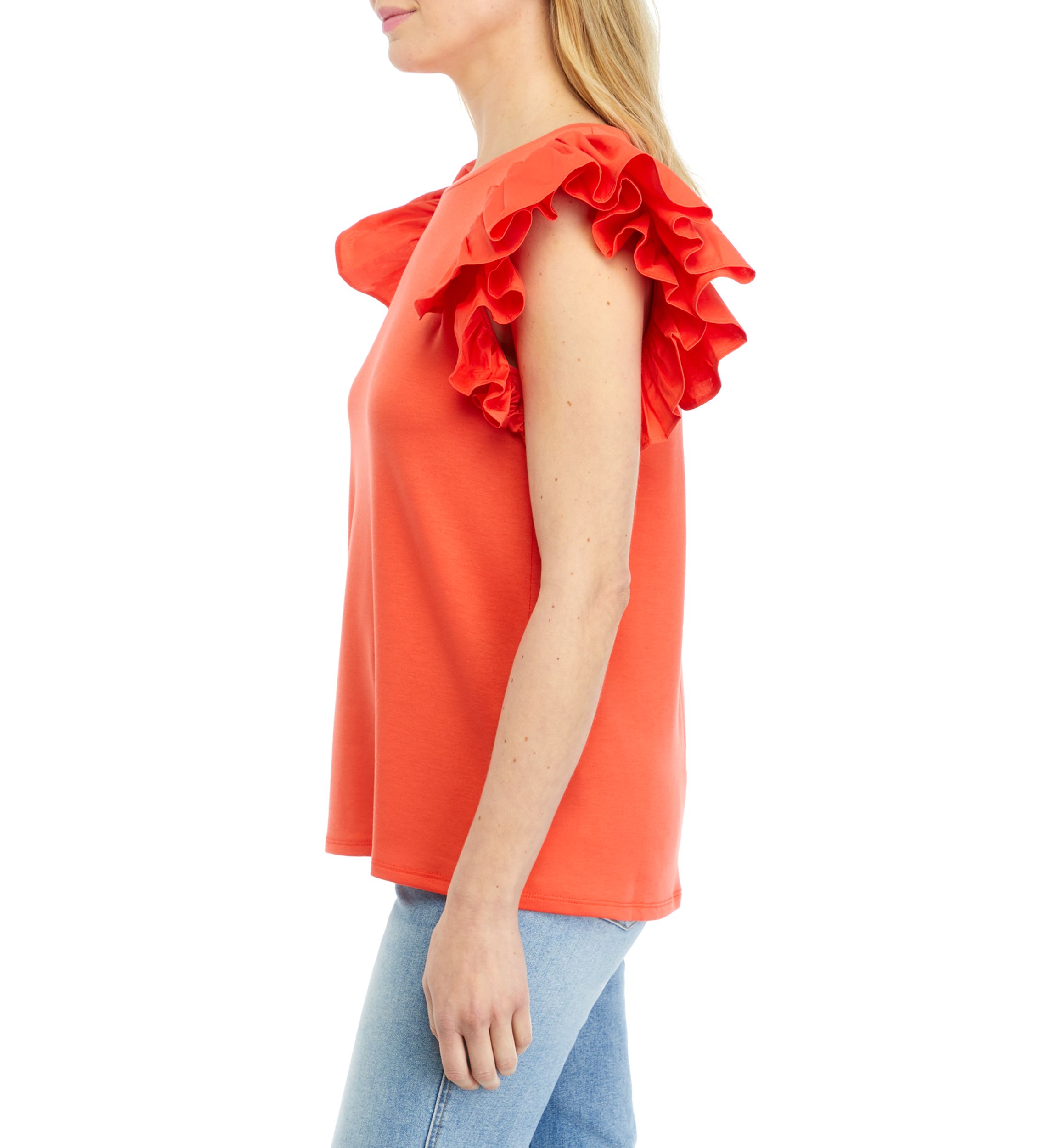 Womens Poplin Solid Baby Terry Blouse