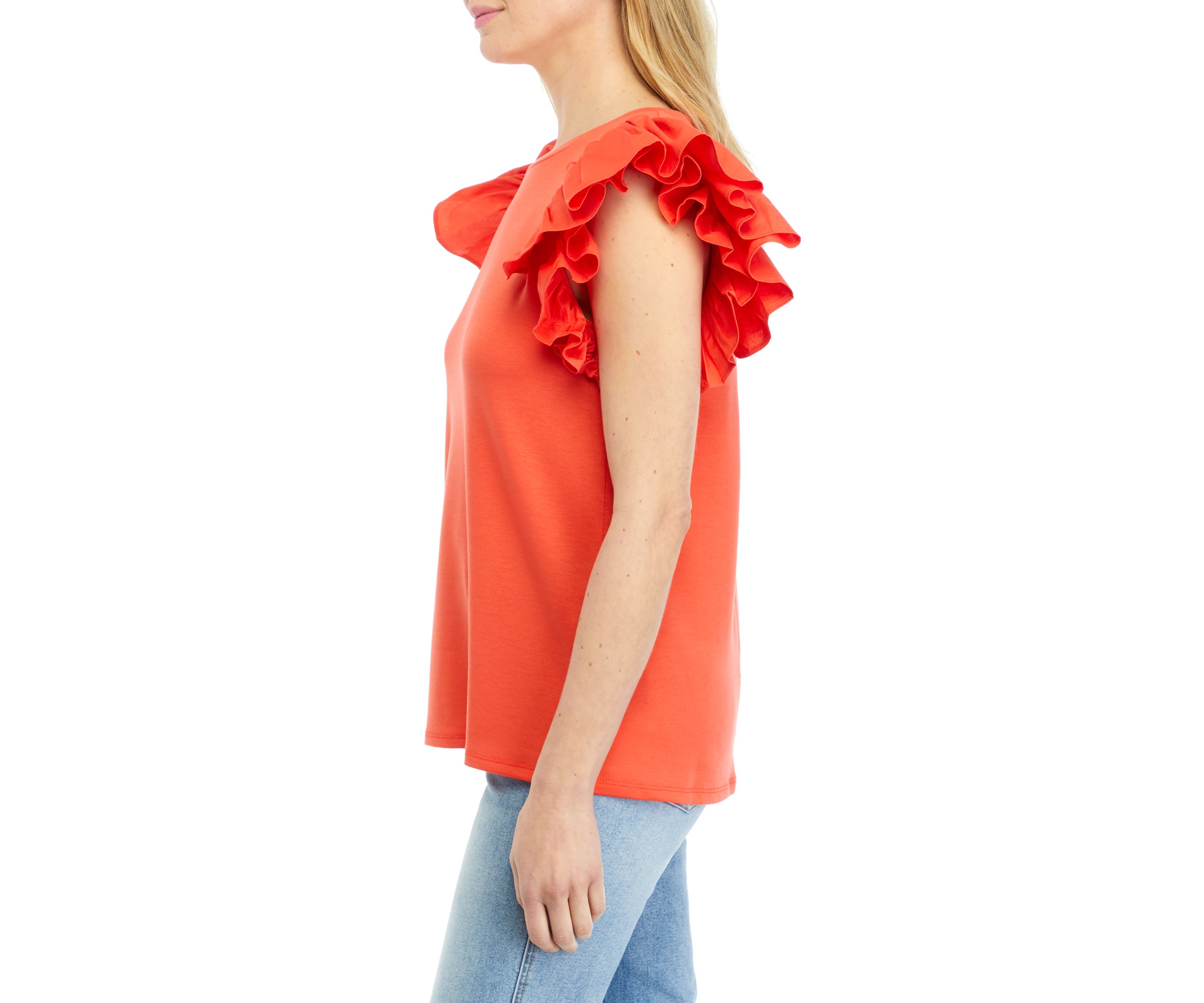 Womens Poplin Solid Baby Terry Blouse