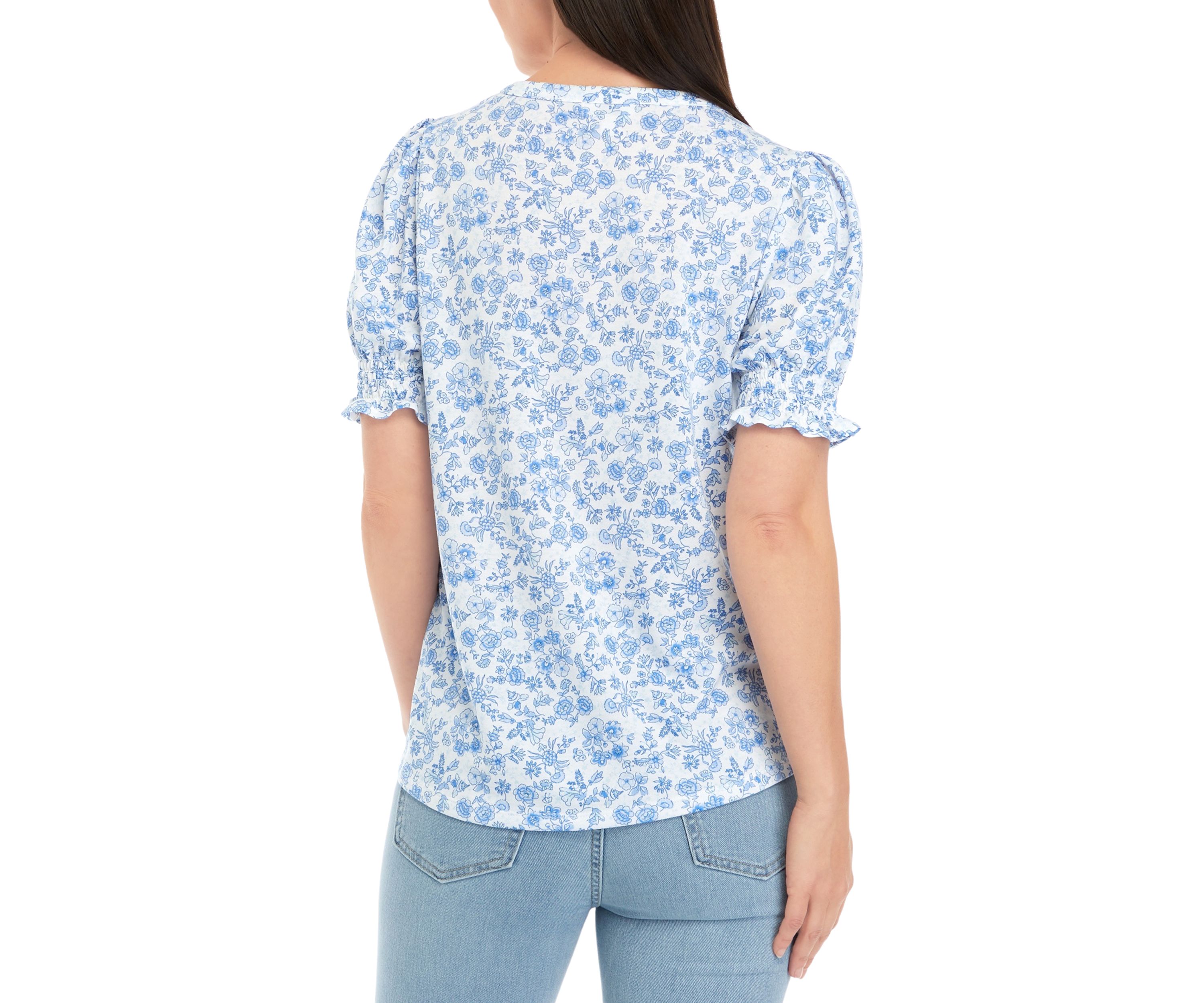 Womens Printed Tassel Tie Top
