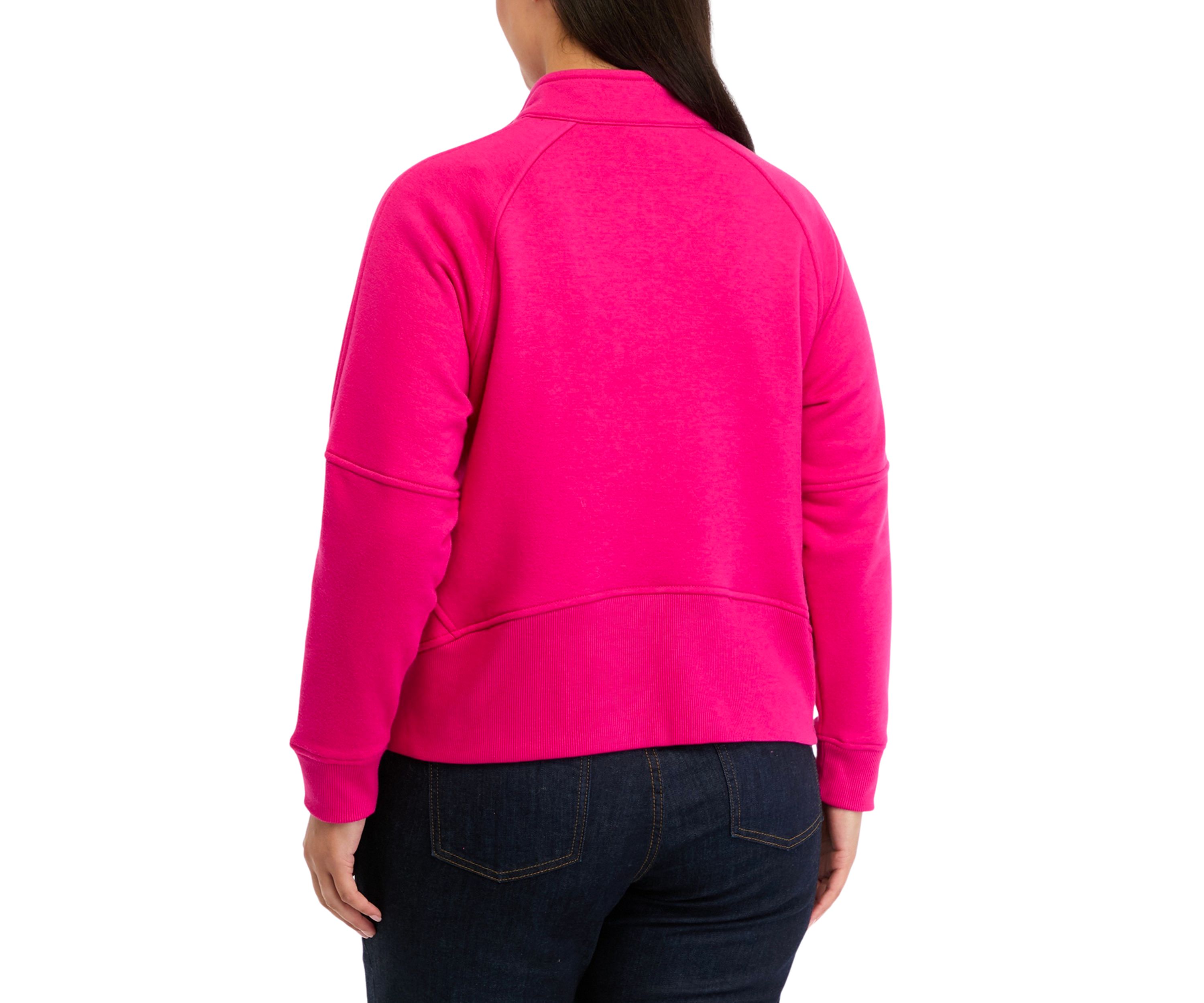 Plus Size Half Zip Top with Kangaroo Pocket 