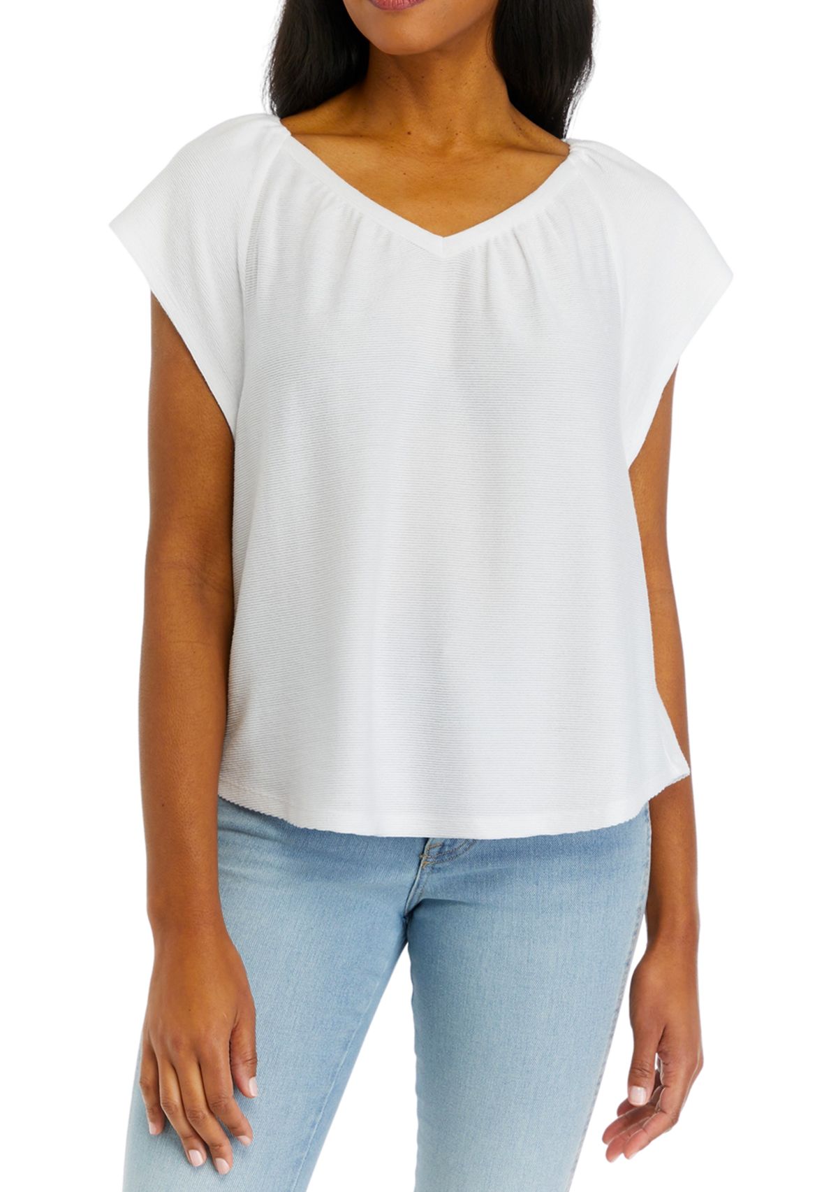 Womens Flutter Sleeve Nikki Knit Top