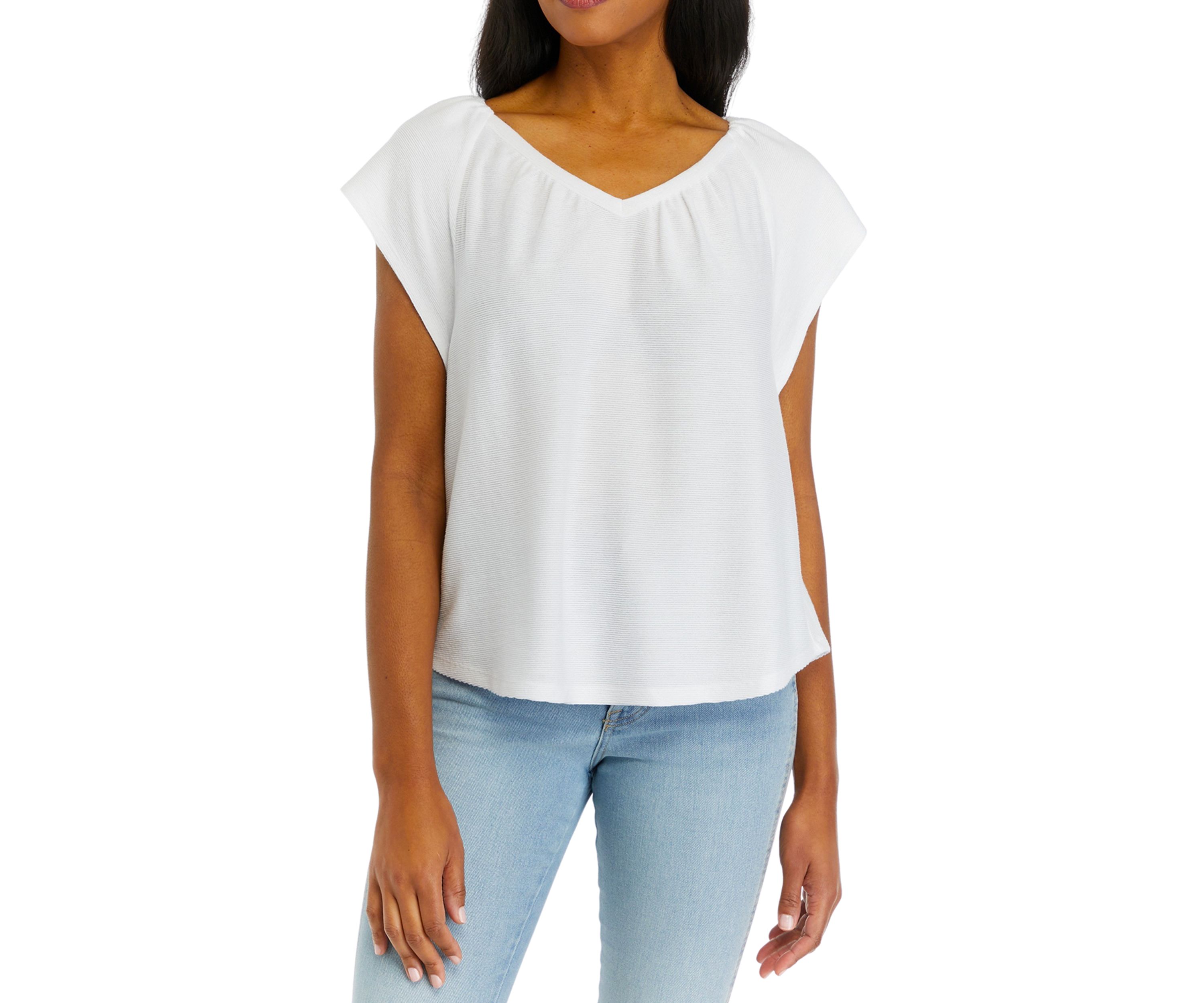Womens Flutter Sleeve Nikki Knit Top