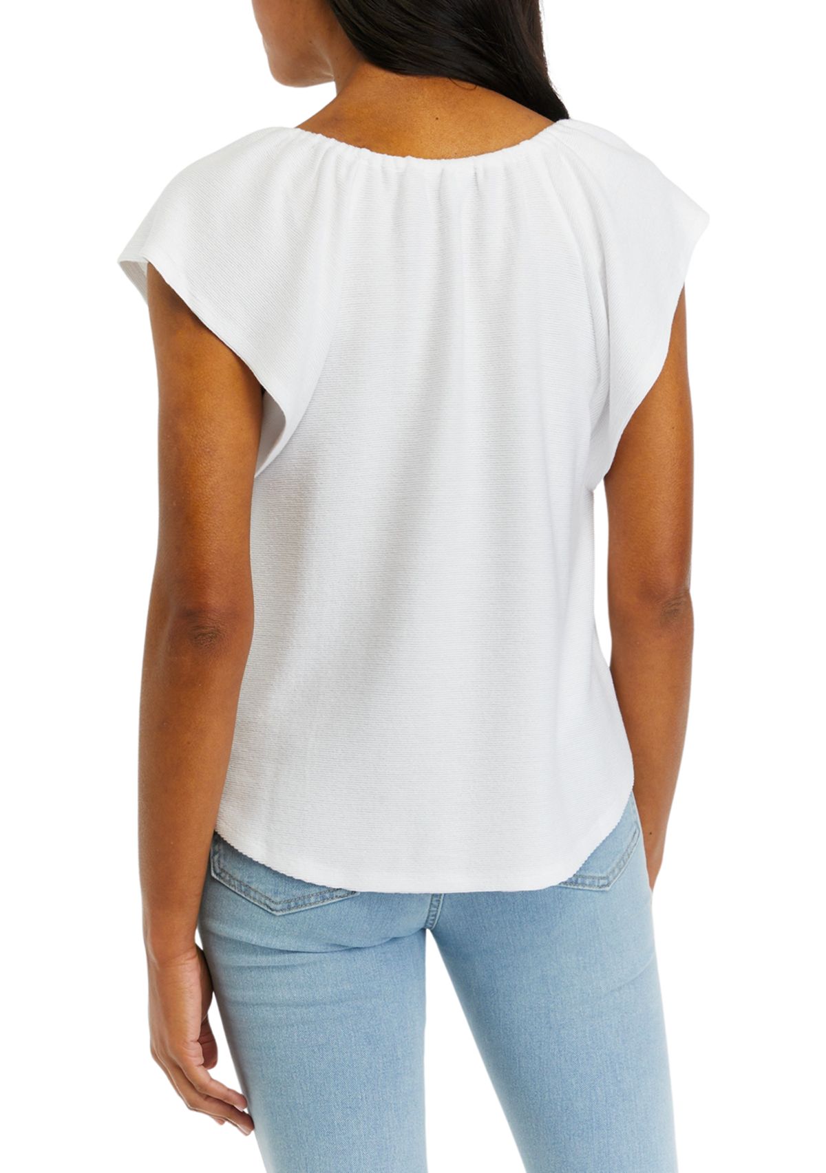 Womens Flutter Sleeve Nikki Knit Top