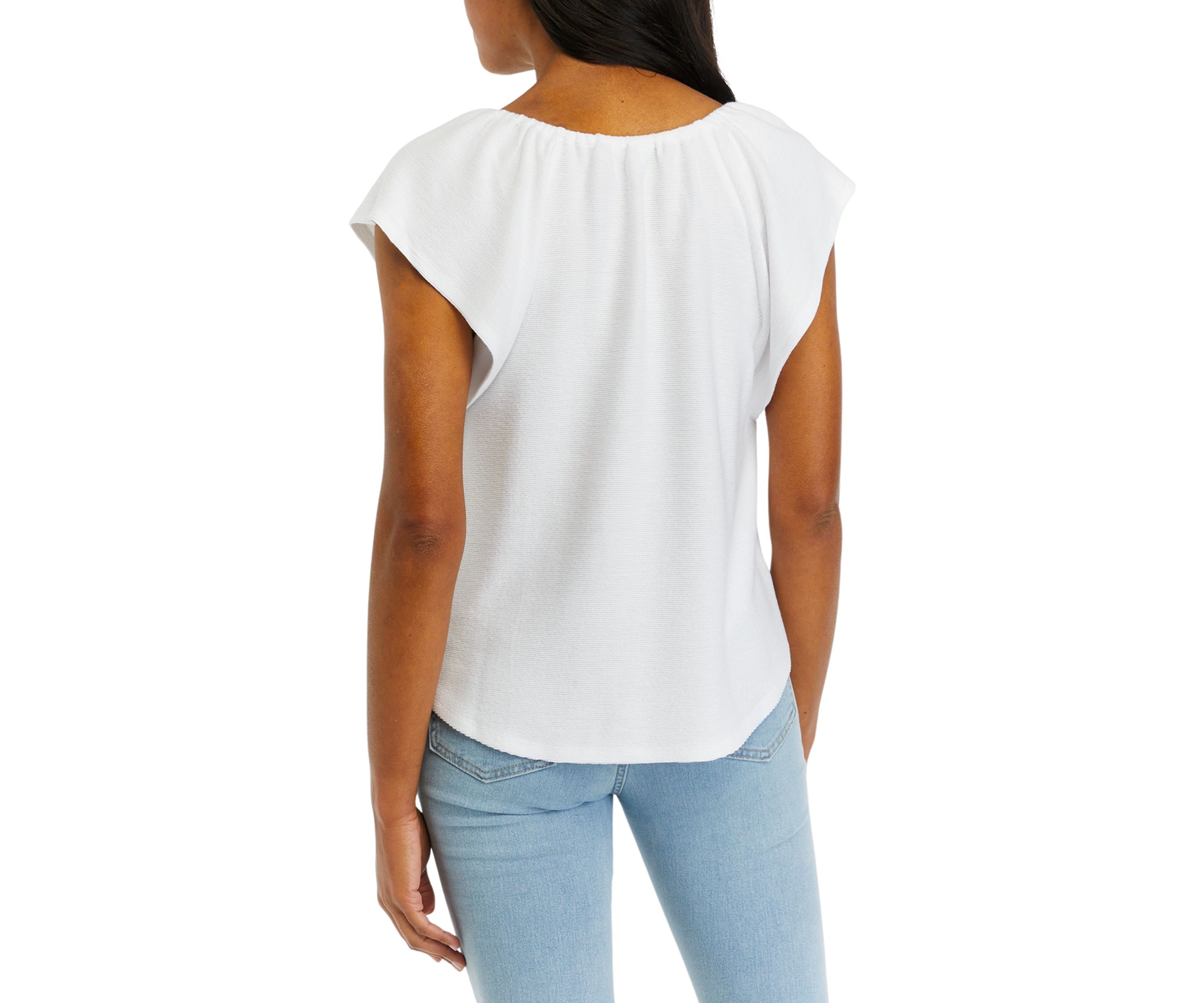Womens Flutter Sleeve Nikki Knit Top