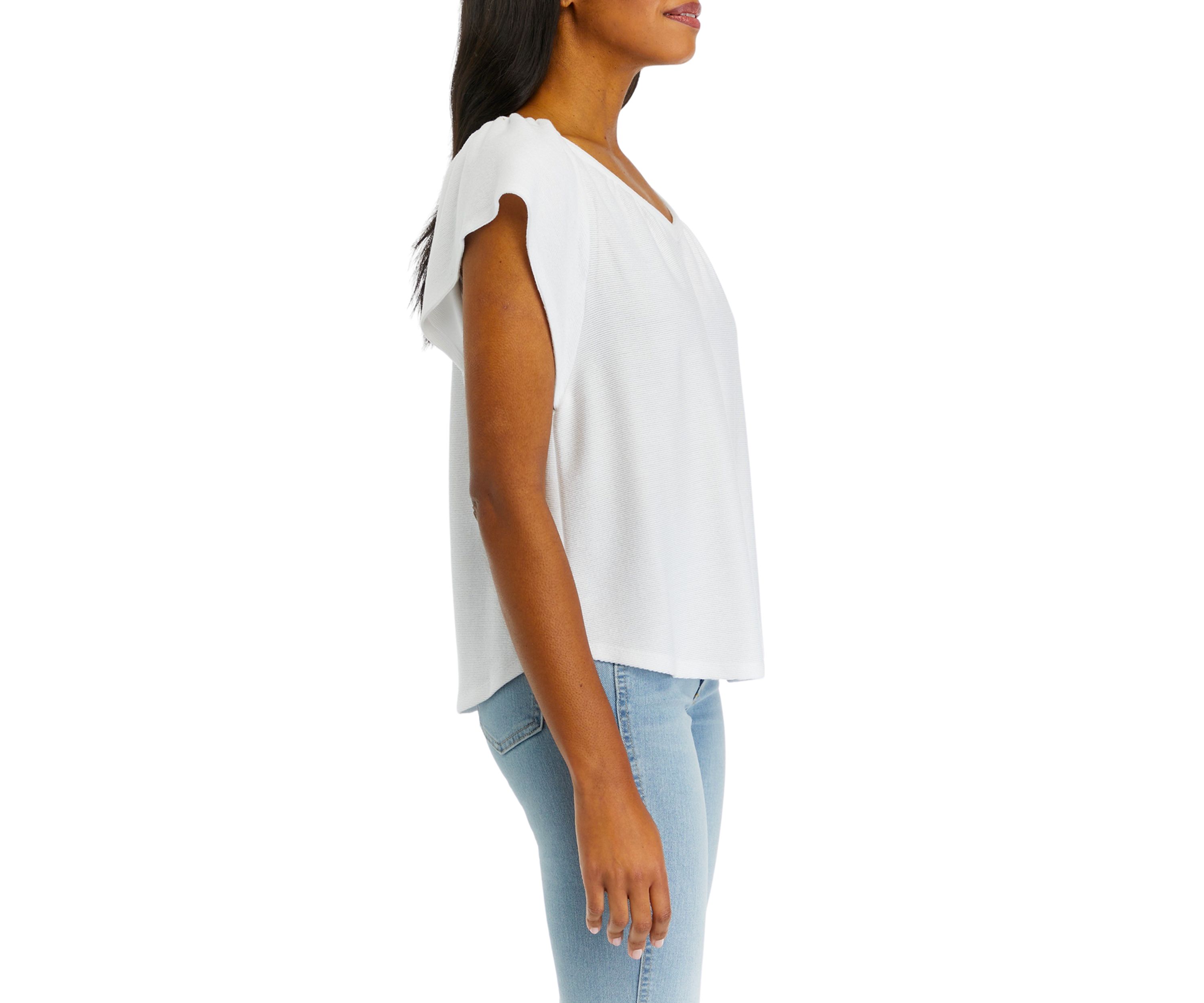 Womens Flutter Sleeve Nikki Knit Top