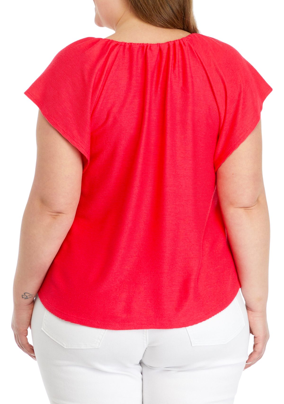 Plus Size Flutter Sleeve Top