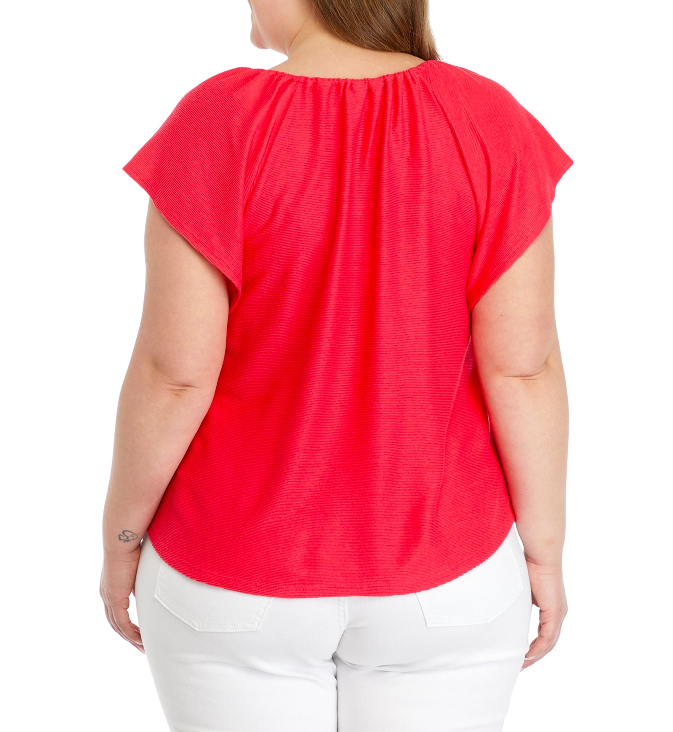 Plus Size Flutter Sleeve Top