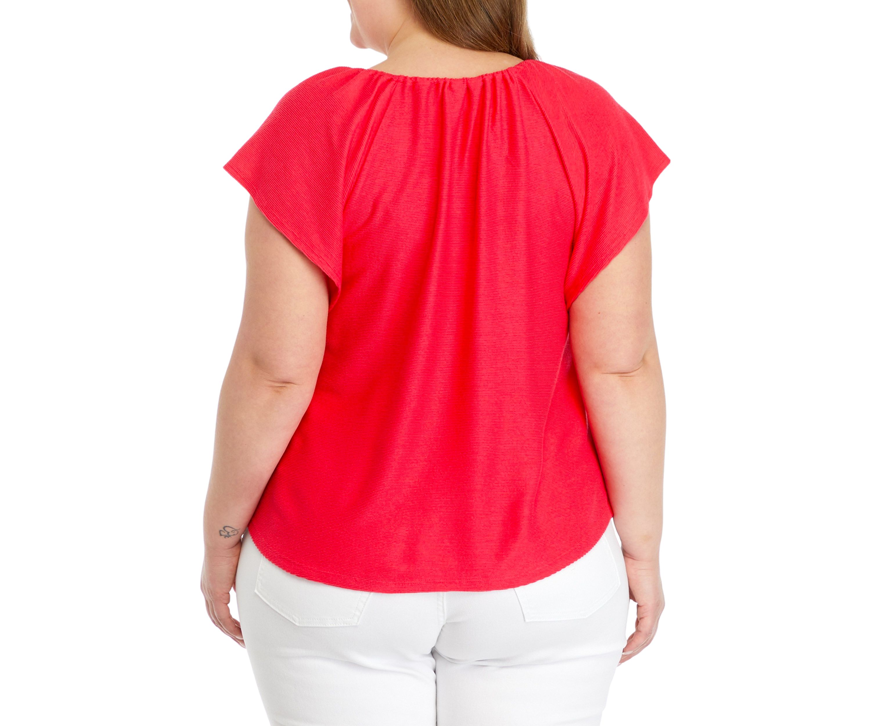 Plus Size Flutter Sleeve Top