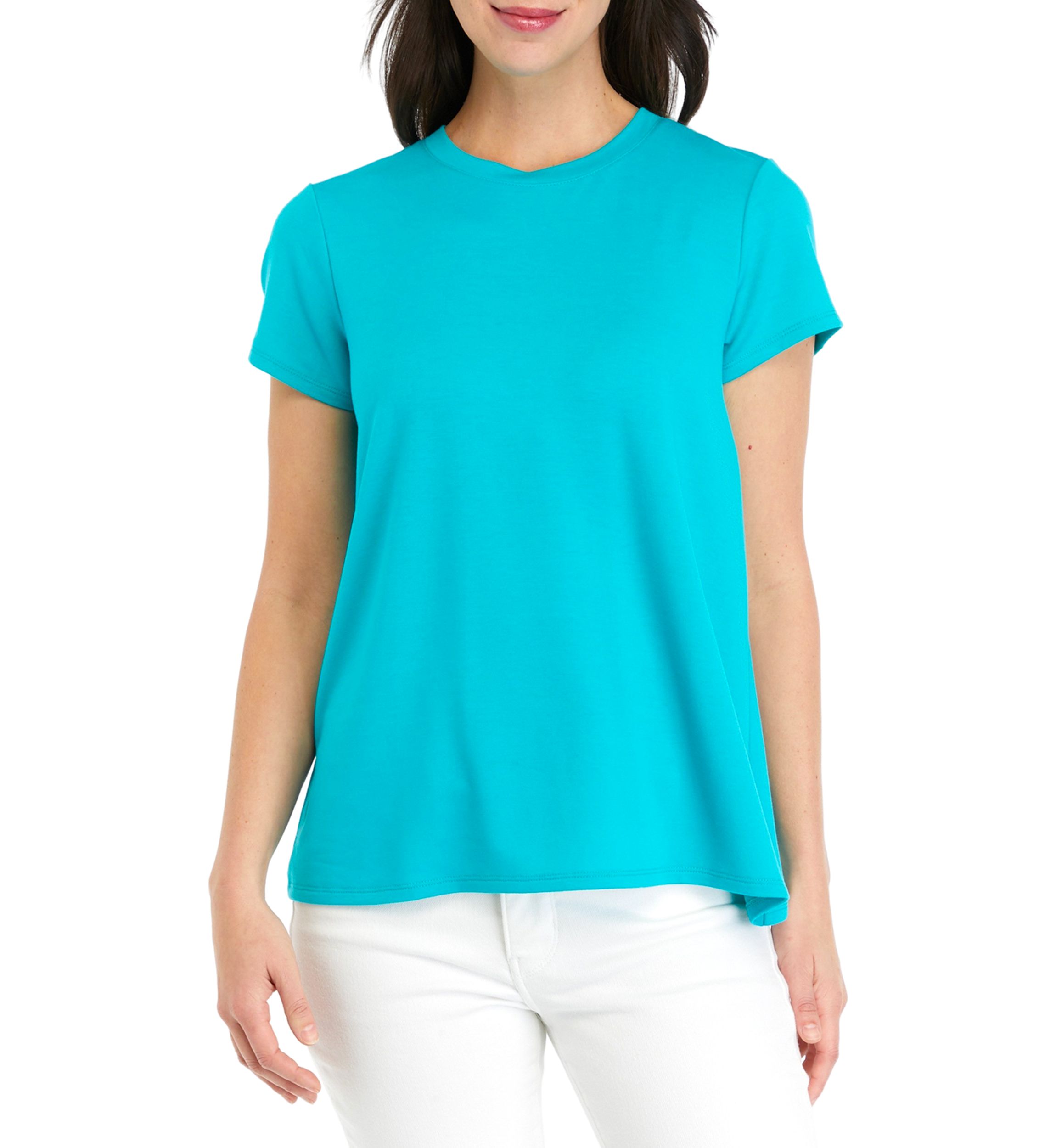 Womens Solid Pleated Back Top