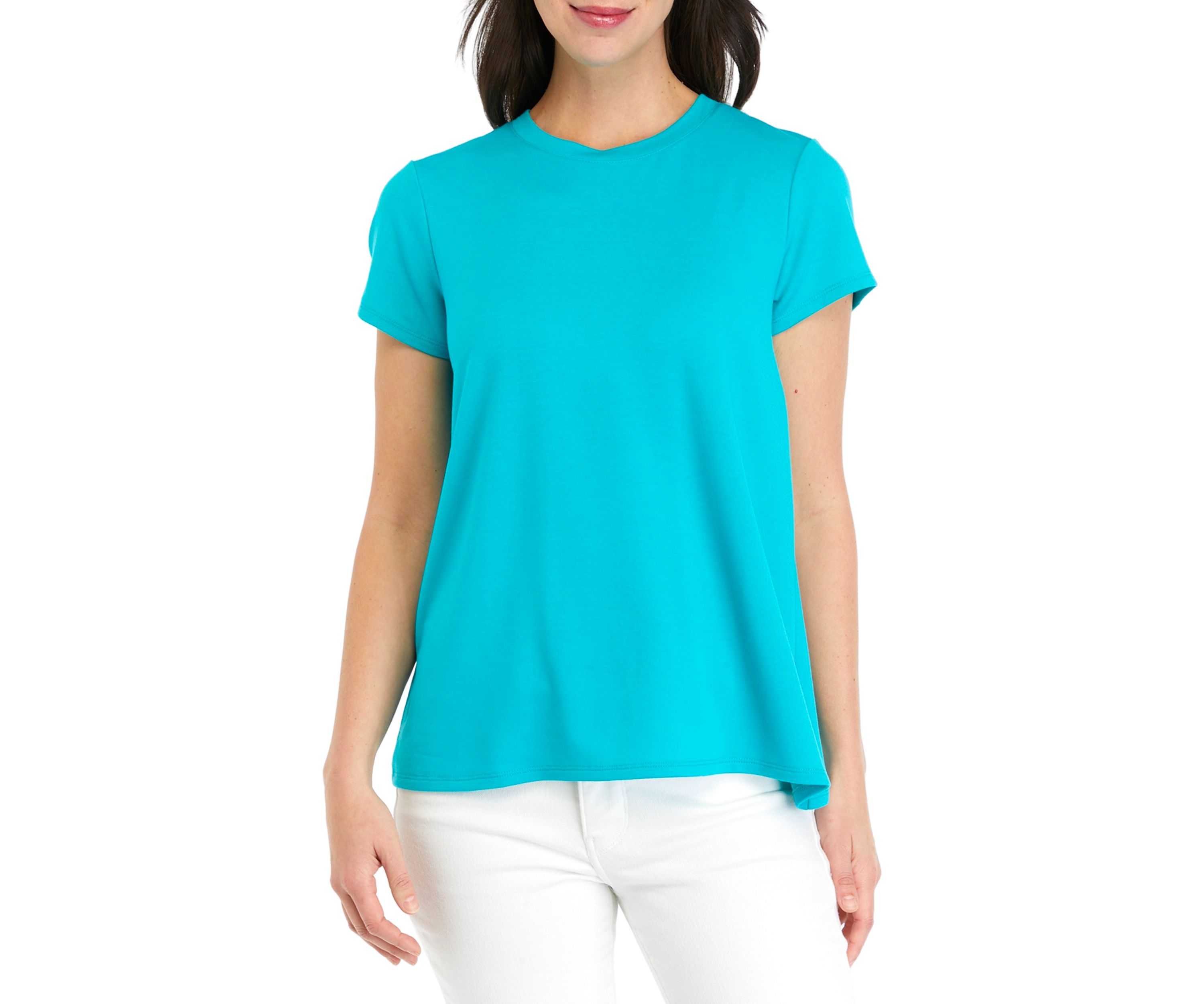 Womens Solid Pleated Back Top