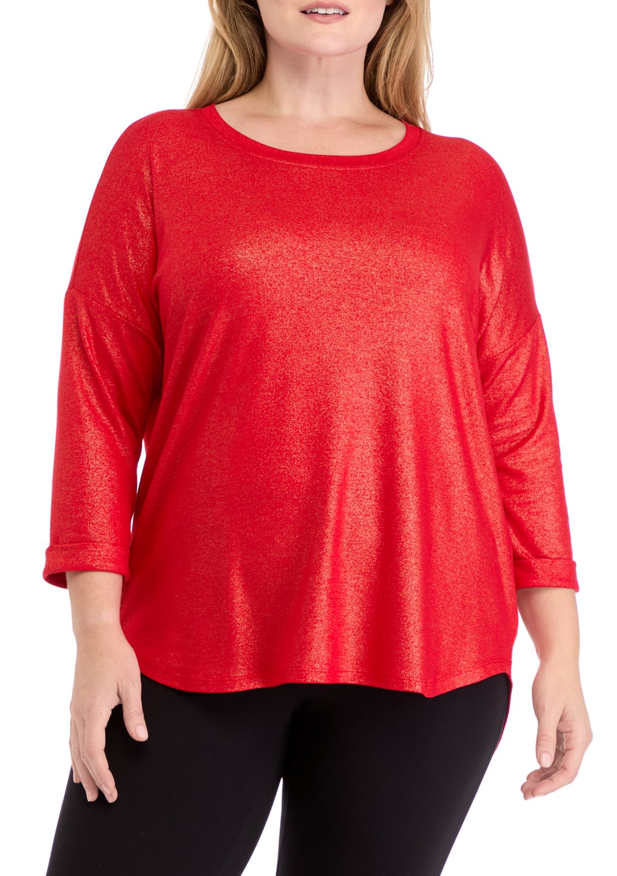 Plus Size 3/4 Sleeve Baby Terry Shirt 