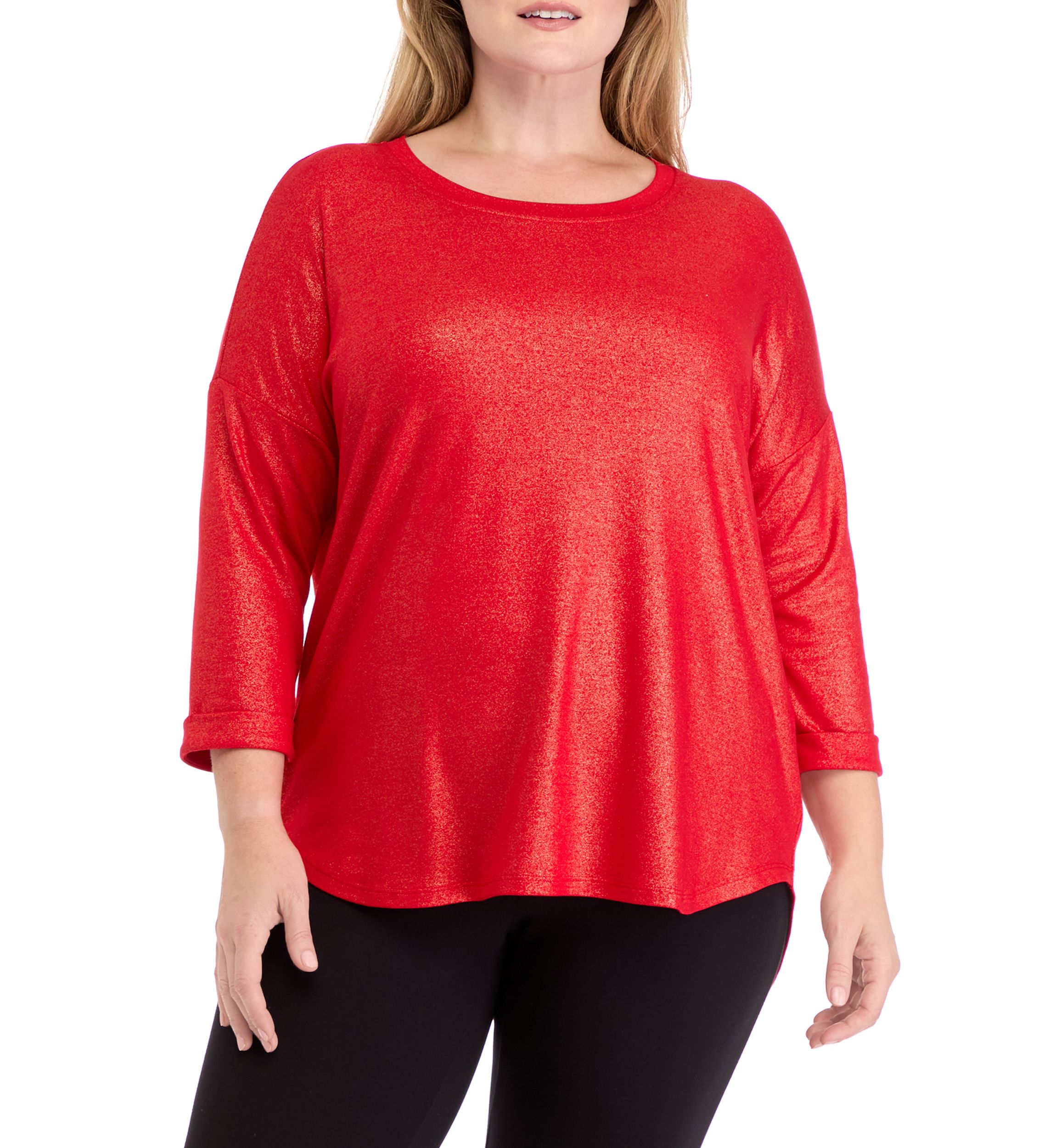 Plus Size 3/4 Sleeve Baby Terry Shirt 