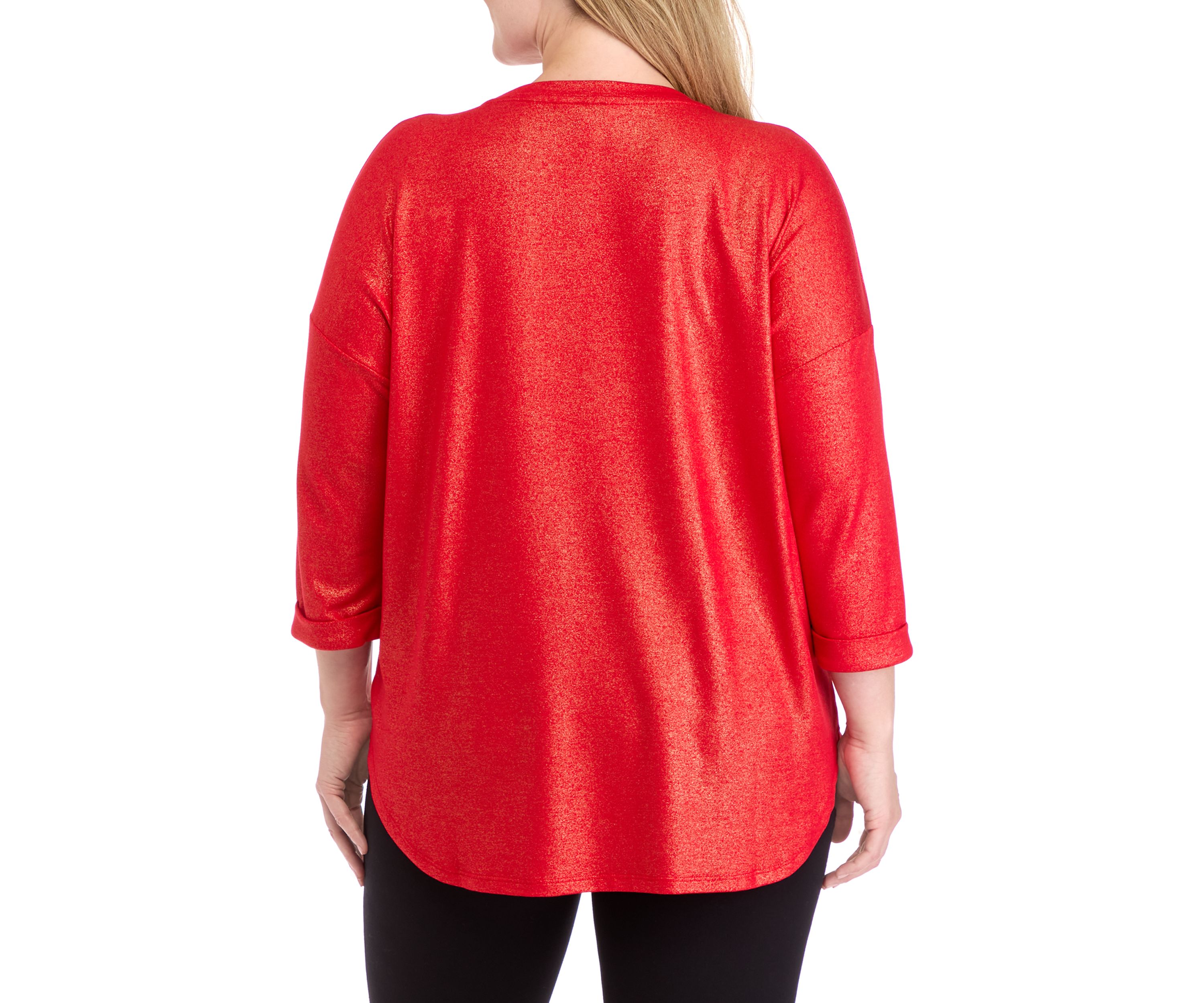 Plus Size 3/4 Sleeve Baby Terry Shirt 