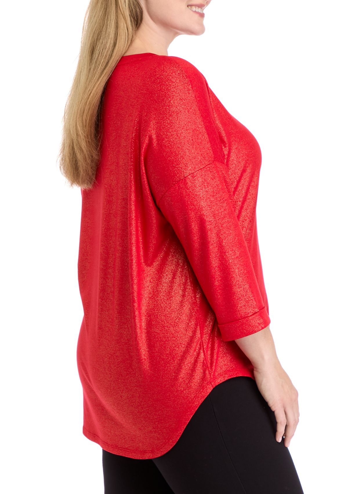 Plus Size 3/4 Sleeve Baby Terry Shirt 