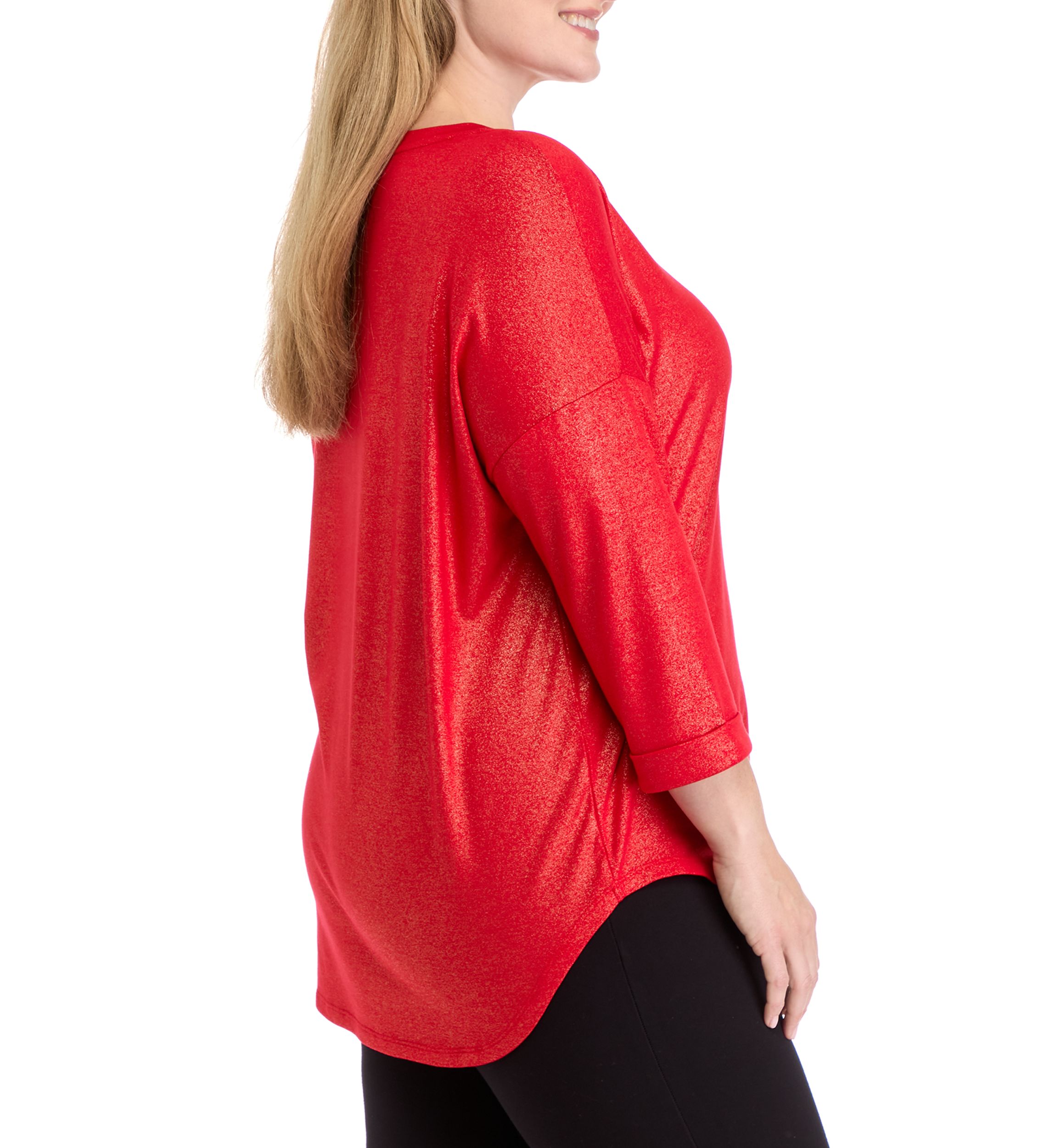 Plus Size 3/4 Sleeve Baby Terry Shirt 