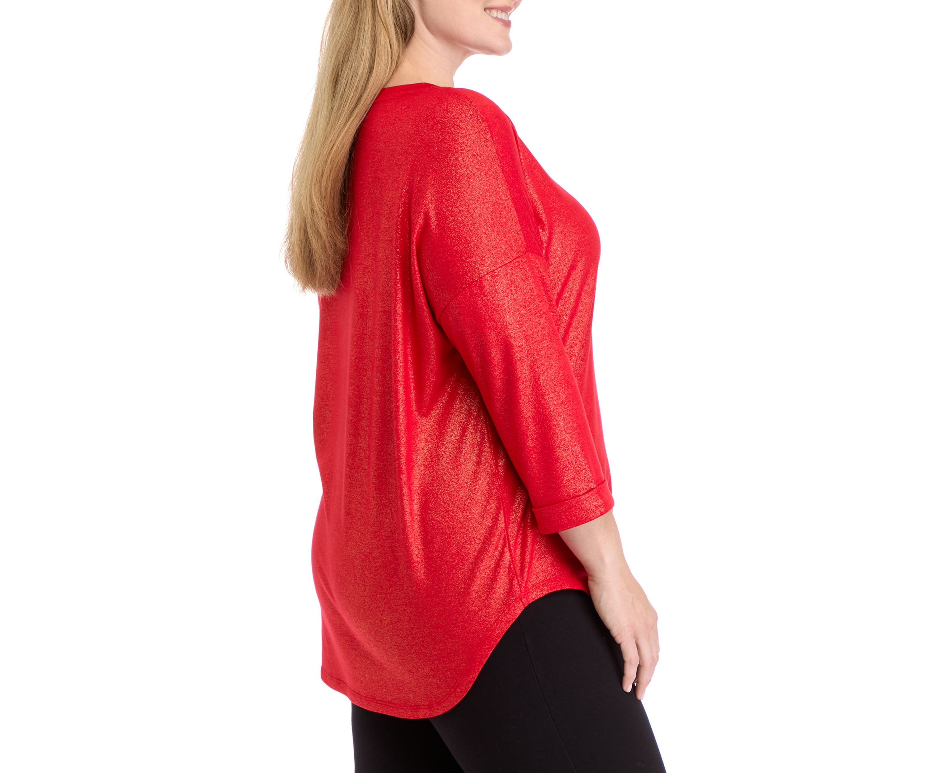 Plus Size 3/4 Sleeve Baby Terry Shirt 
