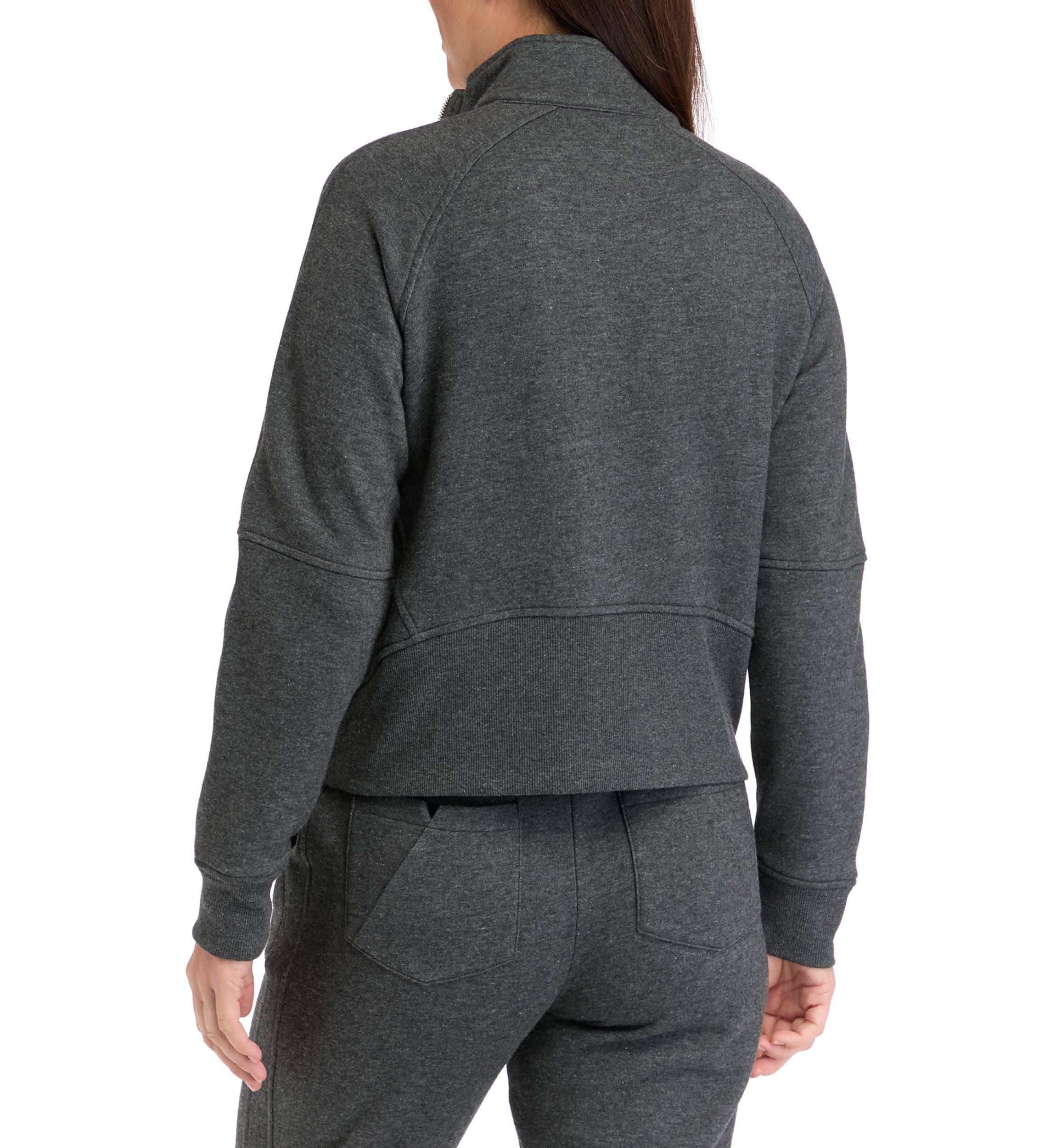 Womens Long Sleeve Half Zip Top with Kangaroo Pocket 