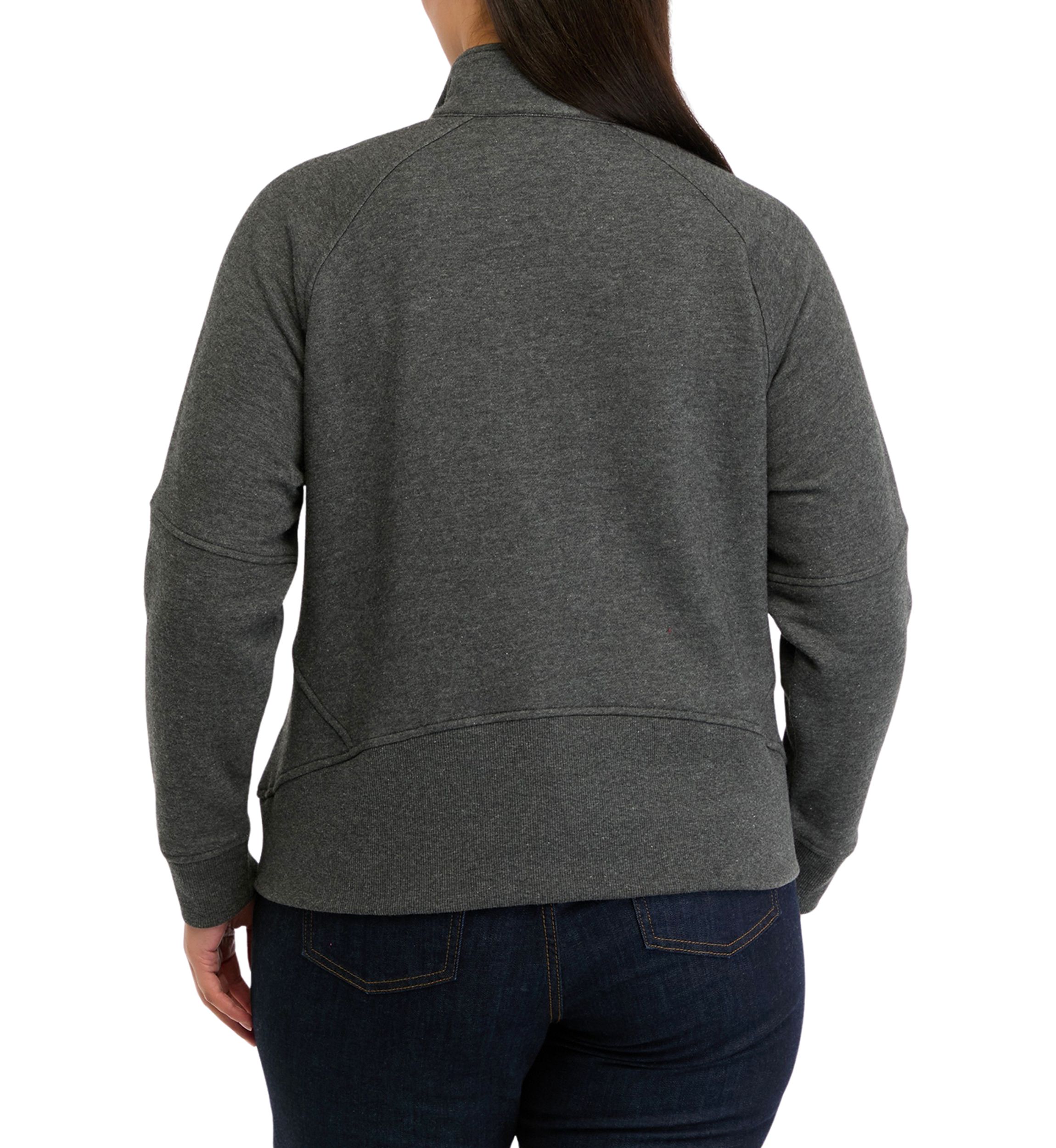 Plus Size Half Zip Top with Kangaroo Pocket 