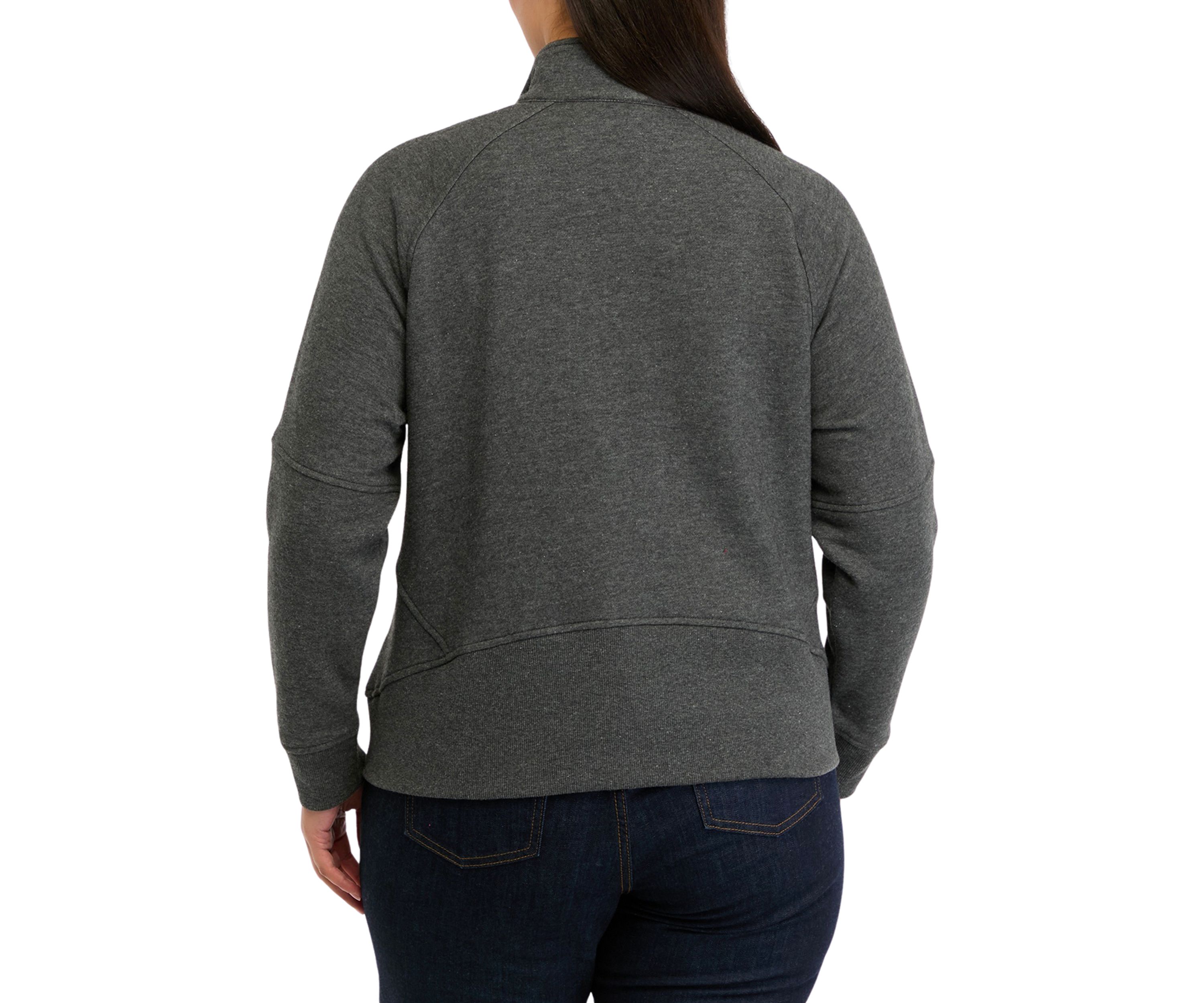 Plus Size Half Zip Top with Kangaroo Pocket 