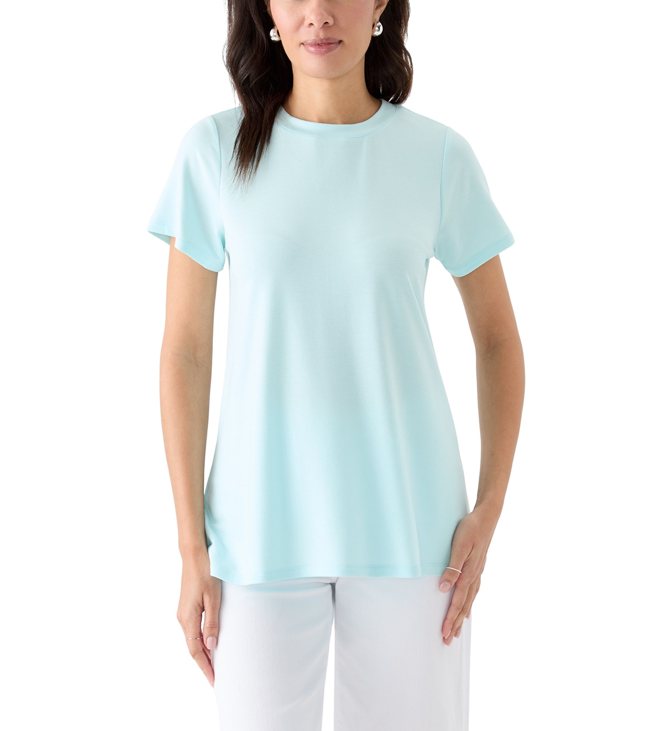 Womens Short Sleeve Pleat Back T-Shirt
