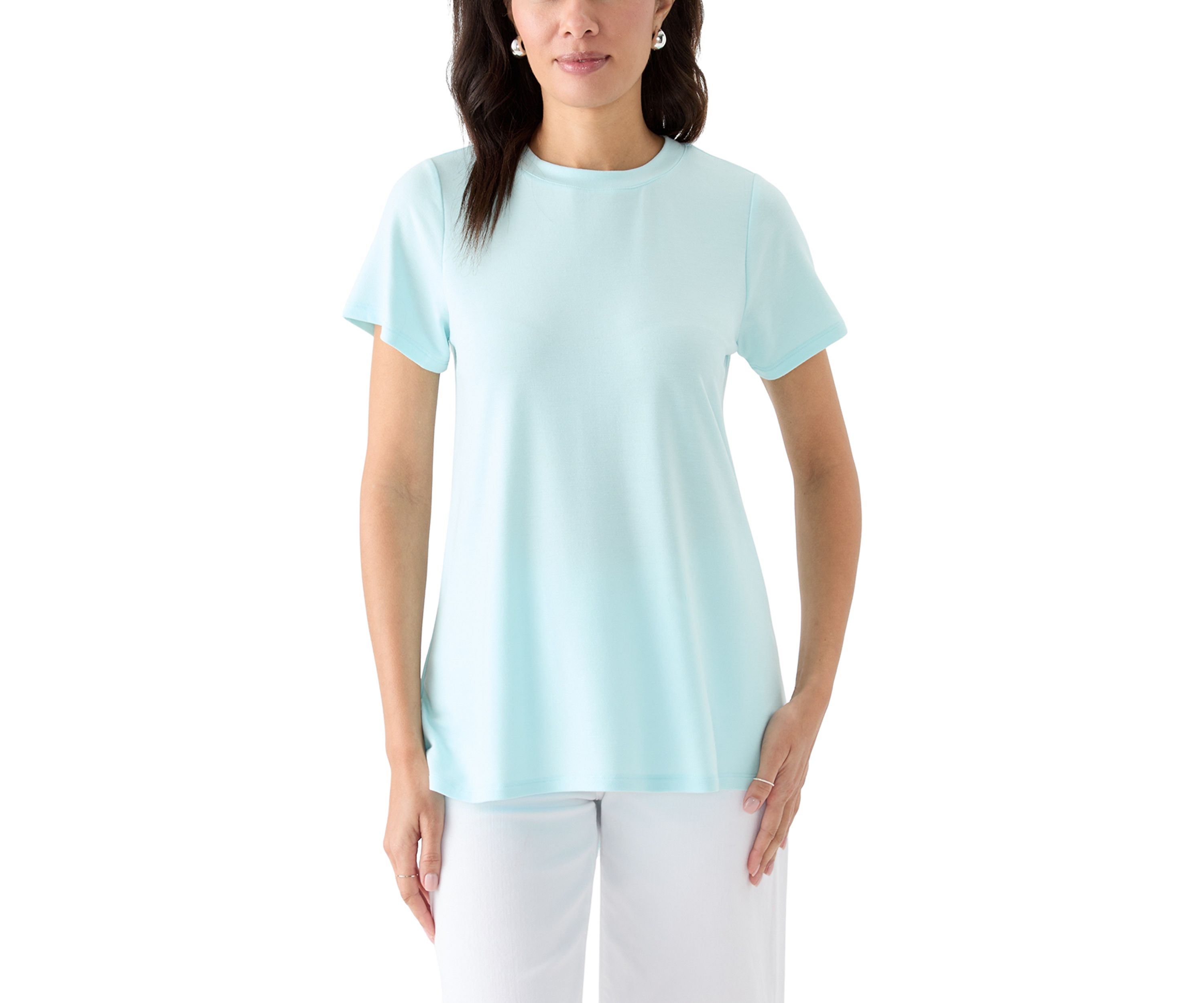Womens Short Sleeve Pleat Back T-Shirt