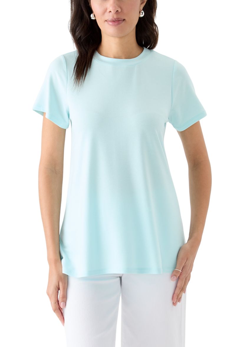 Womens Short Sleeve Pleat Back T-Shirt